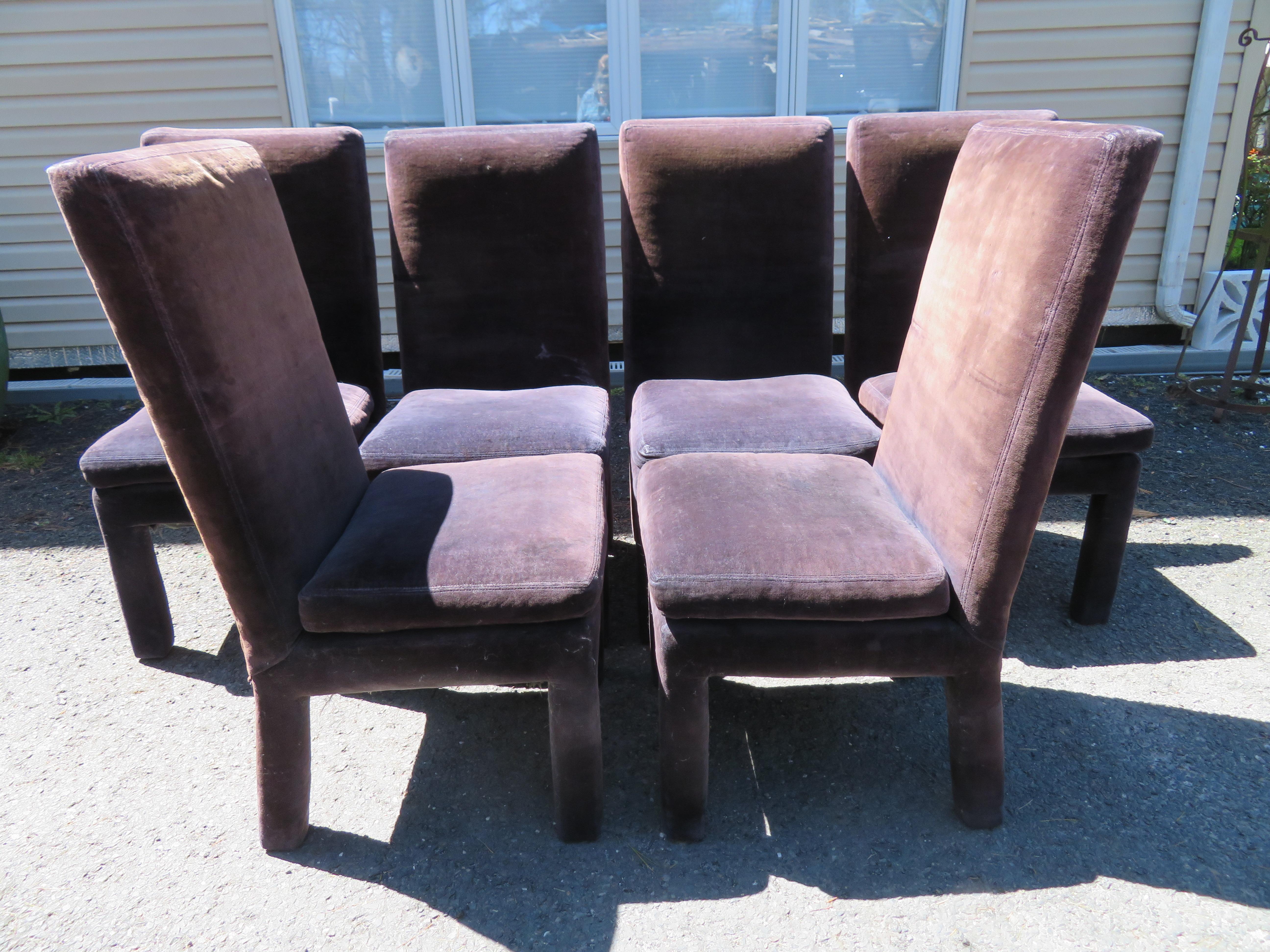 Set of Six Milo Baughman Parsons Dining Chairs Mid-Century Modern 6