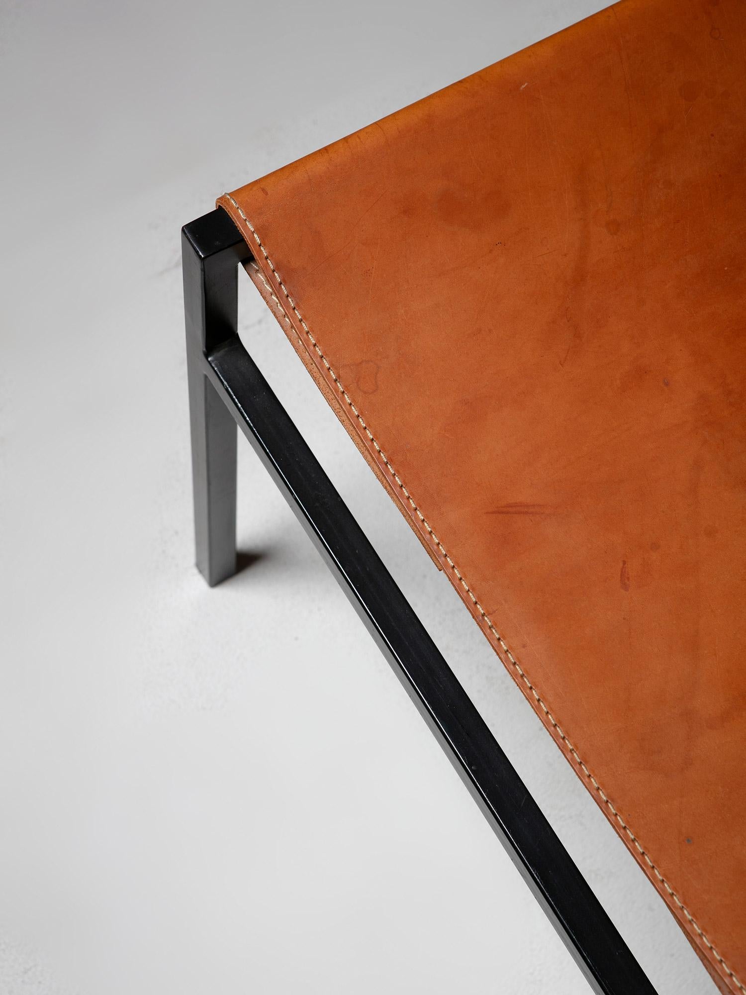 Satz von sechs minimalistischen „Rea“-Lederstühlen von Paolo Tilche für Arform, Italien, 1950er Jahre im Angebot 4