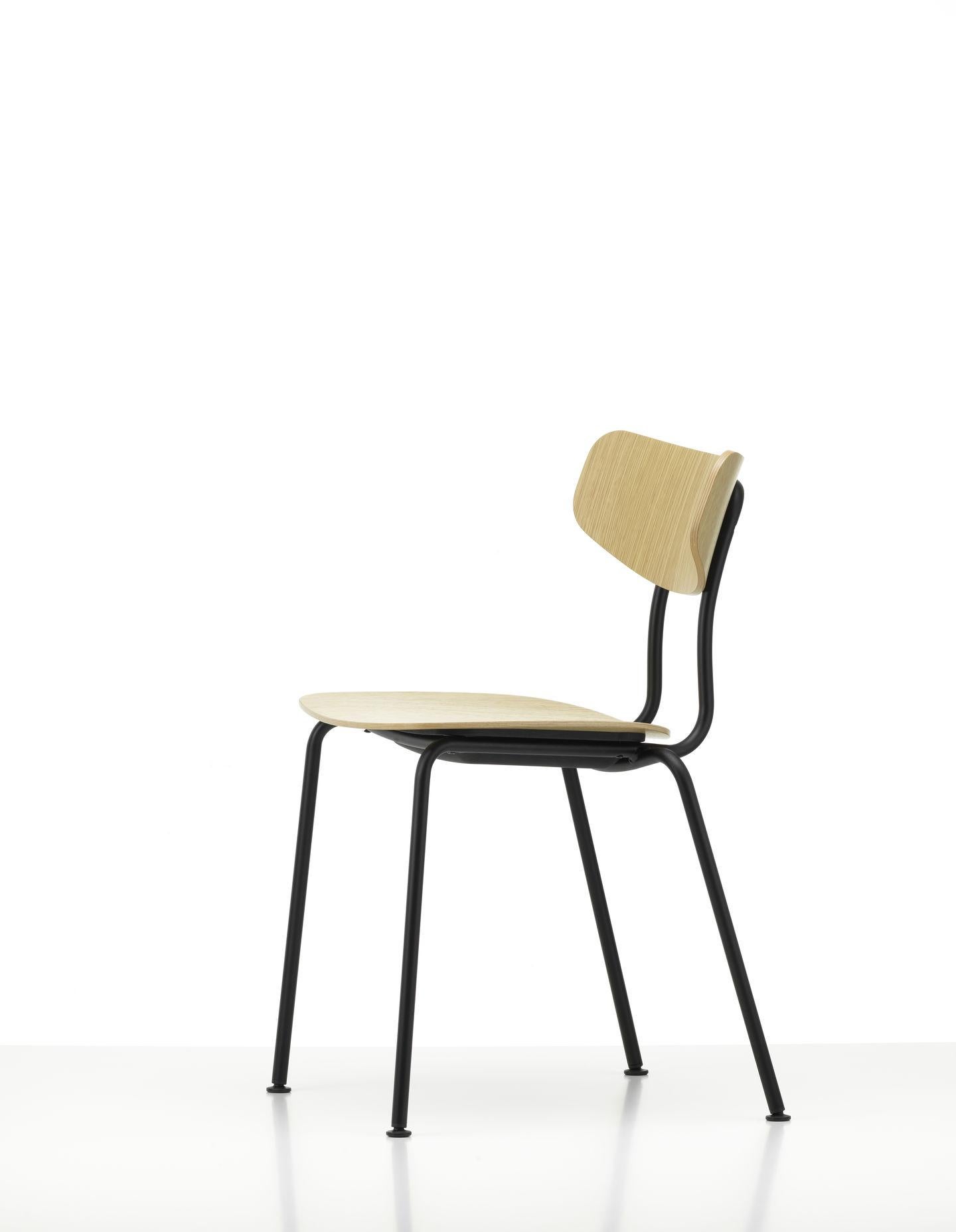 Swiss Set of Six Moca Chairs in Plywood and Metal Designed by Jasper Morrison