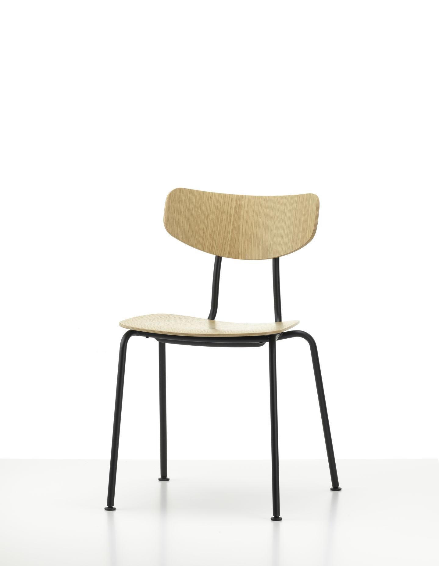 Contemporary Set of Six Moca Chairs in Plywood and Metal Designed by Jasper Morrison