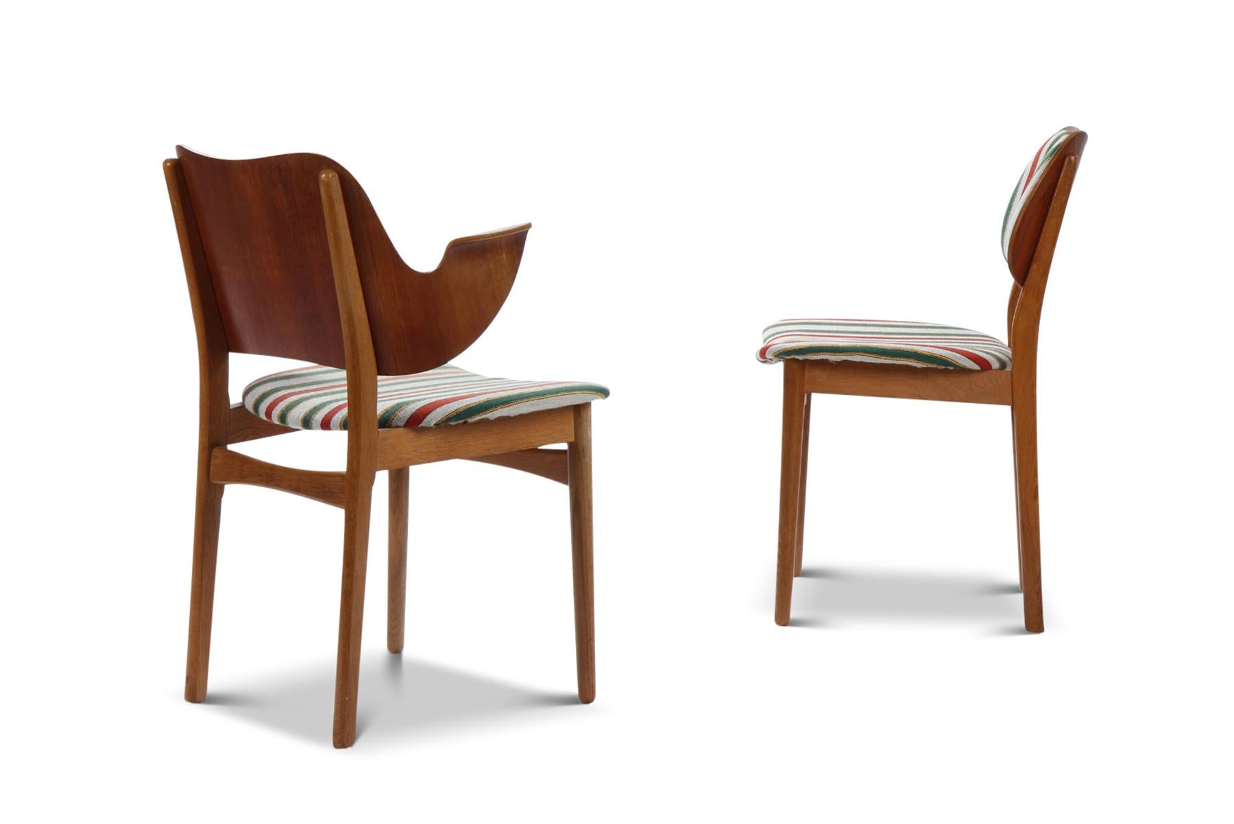 XX secolo Set di sei sedie da pranzo Model 107 di Hans Olsen in teak in vendita