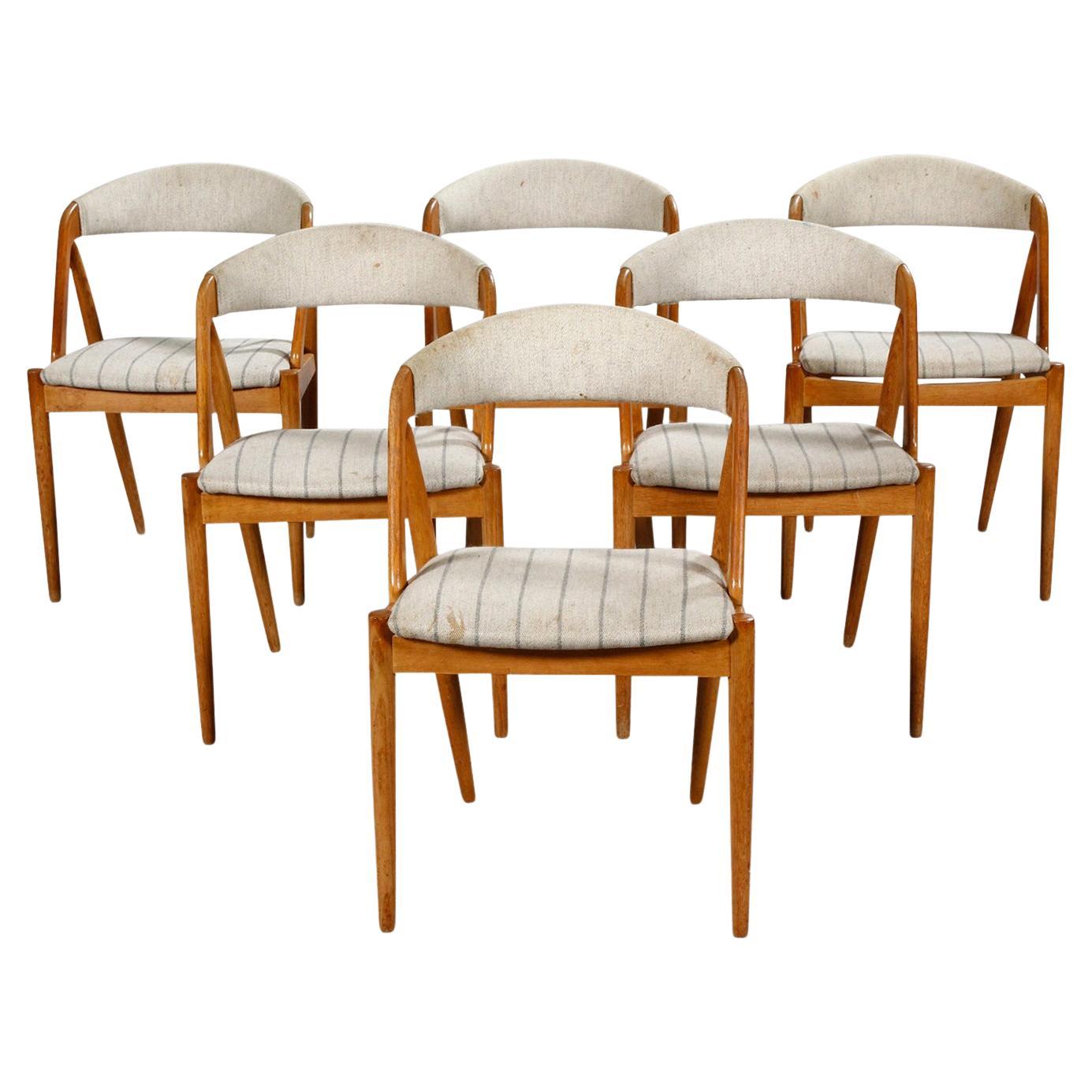 Set of 6 Model 31 Kai Kristiansen Dining Chairs in Oak For Sale