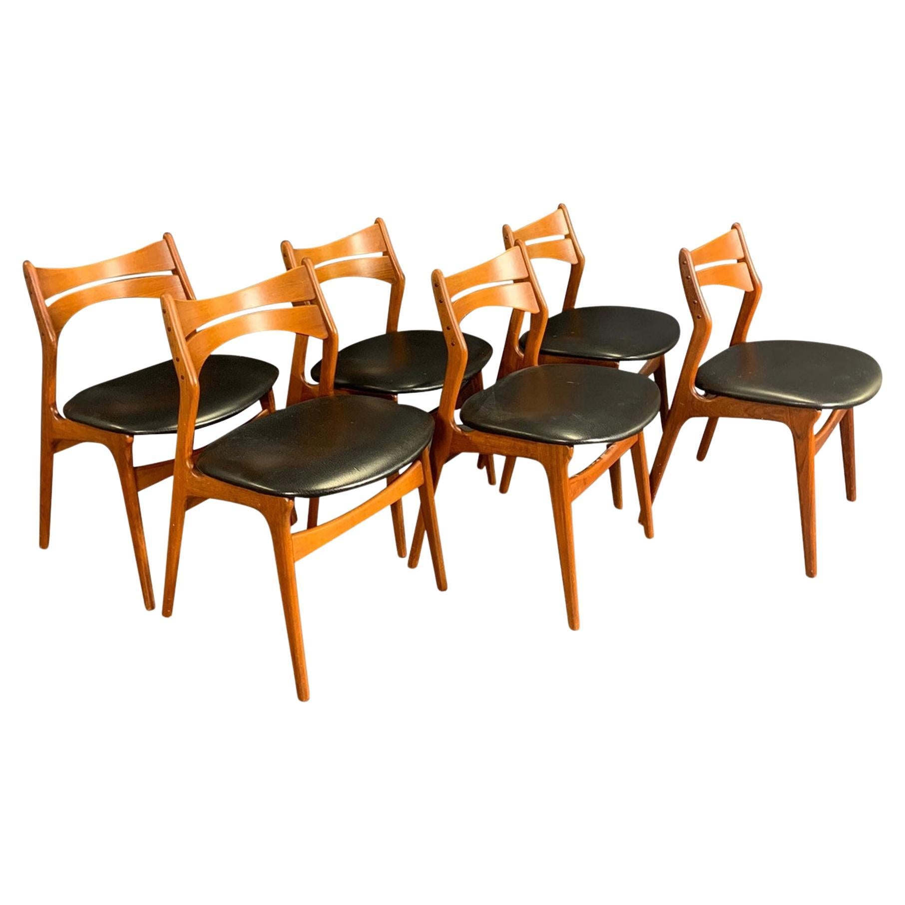Set of Six Model 310 Dining Chairs in Teak by Erik Buch