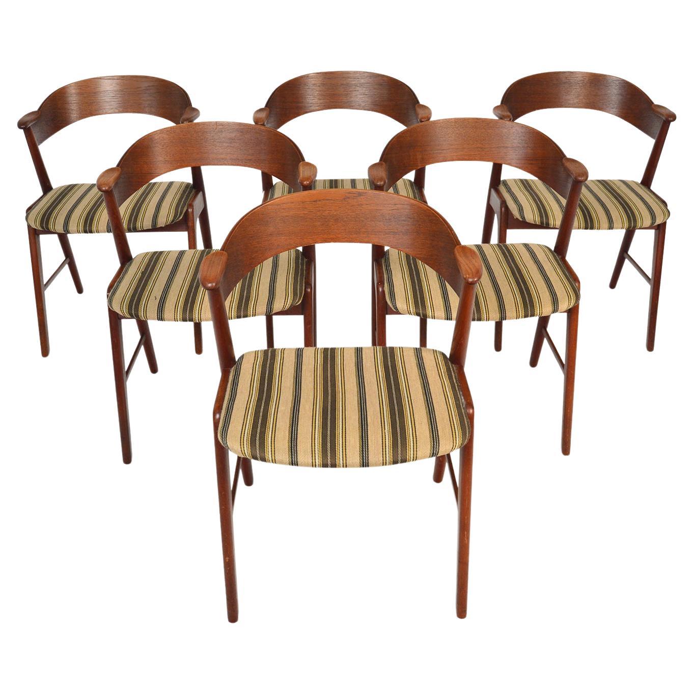 Set of Six Model 32 Teak Dining Chairs by Kai Kristiansen