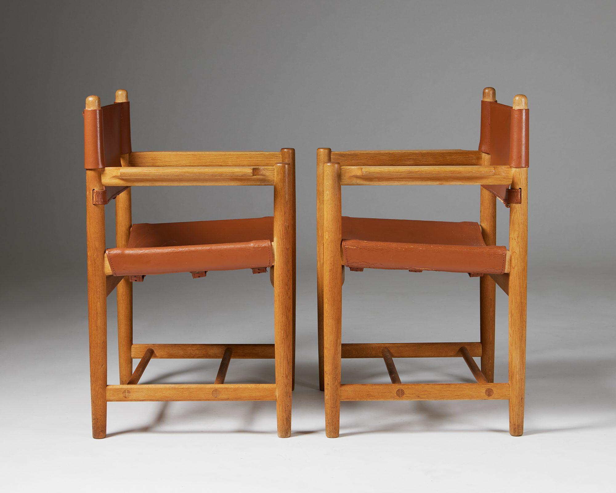 Mid-Century Modern Set of Six Model 3238 'Spanish' Dining Chairs Designed by Borge Mogensen For Sale