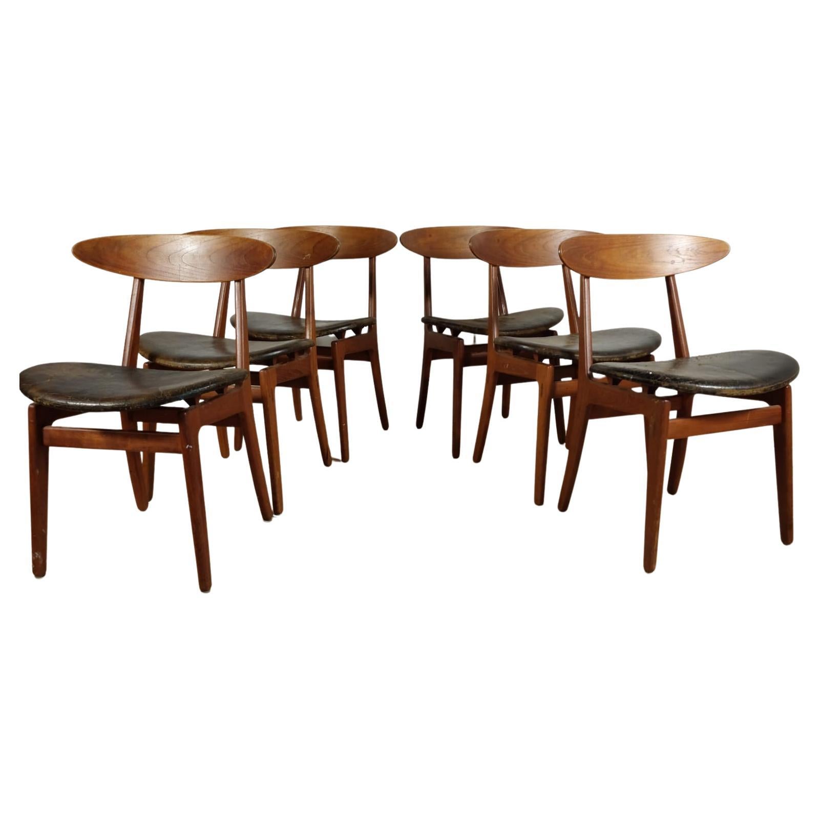 Satz von sechs Stühlen Modell 402 von Vilhelm Wohlert für Soborg Mobelfabrik im Angebot