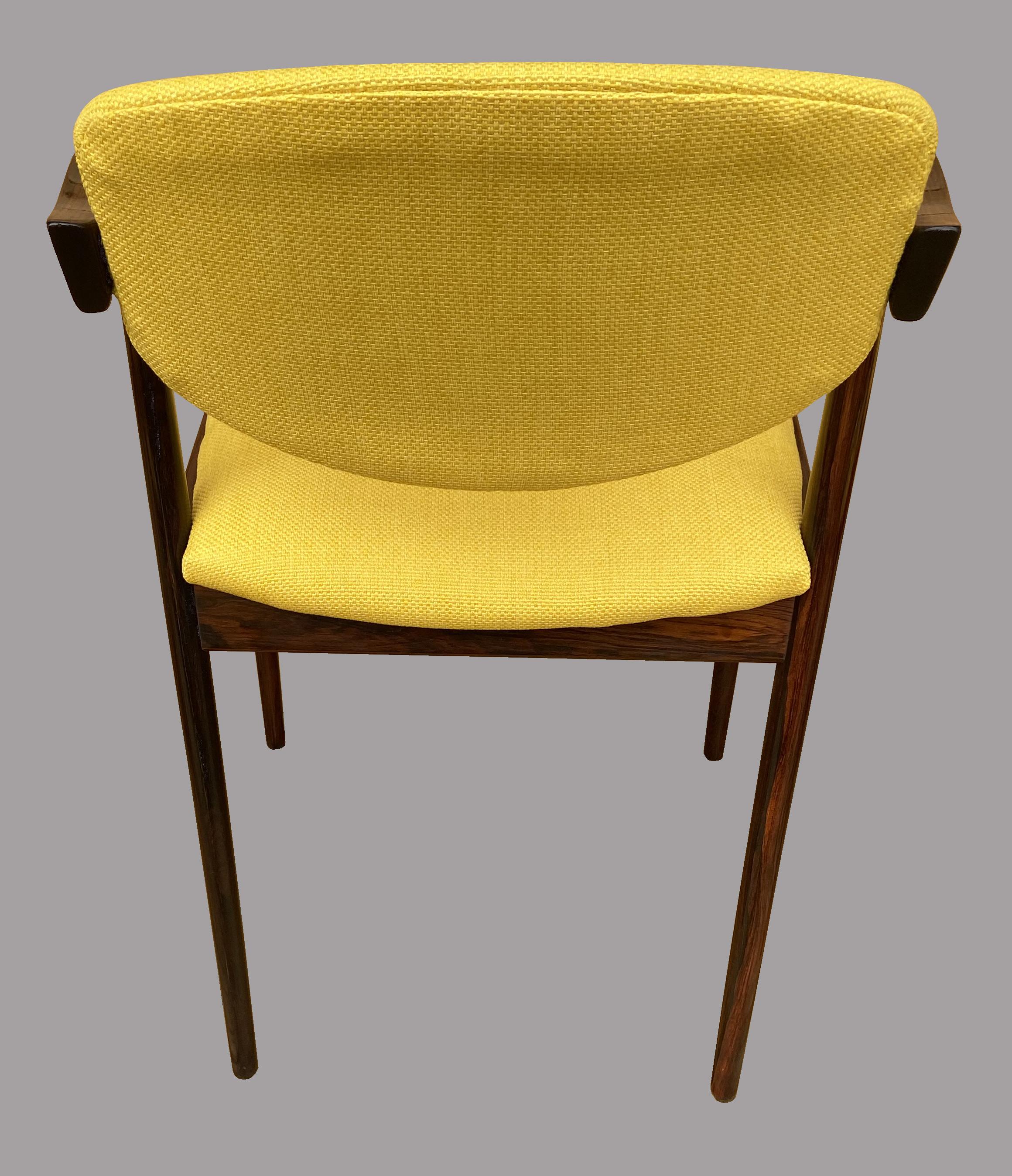 Hardwood Set of Six Model 42 Chairs by Kai Kristiansen for Schou Andersen
