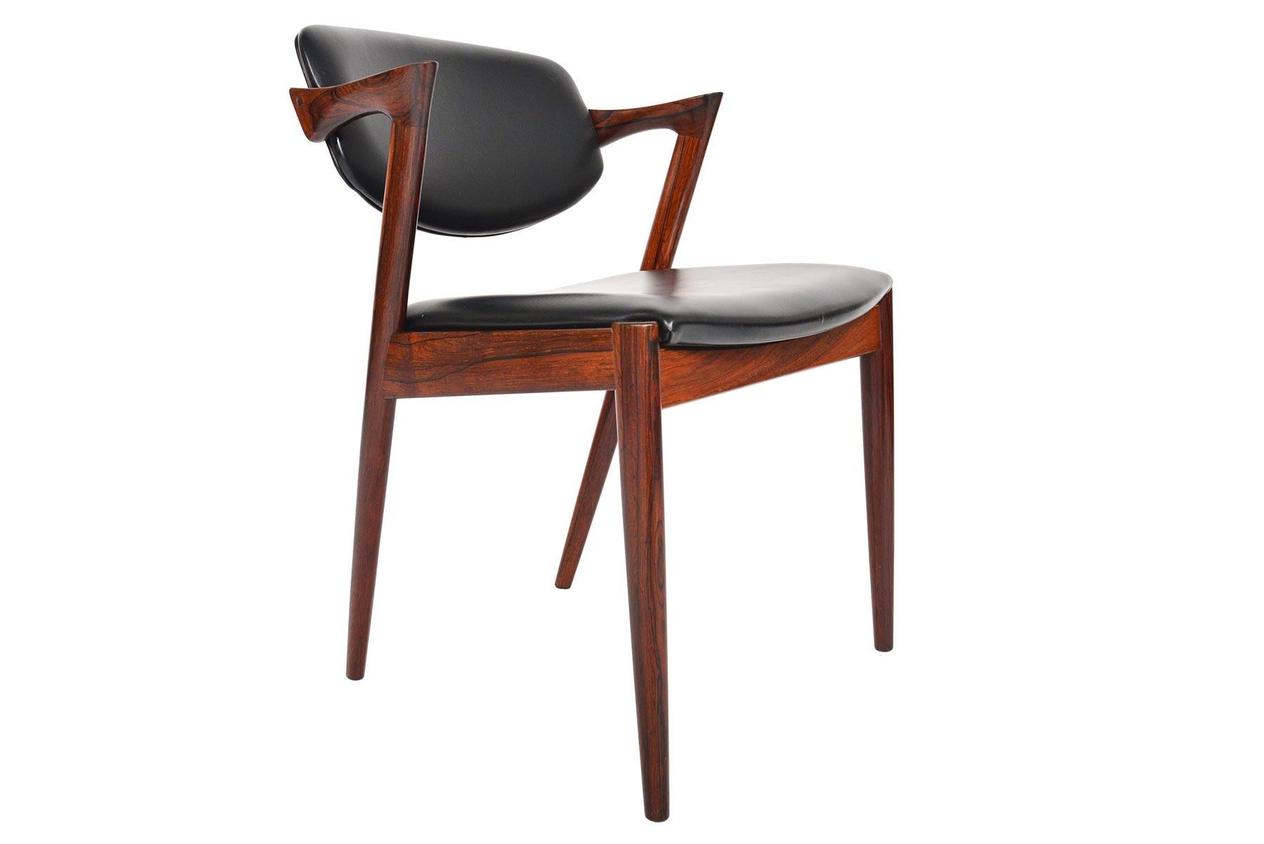 Set of Six Model 42 Kai Kristiansen Dining Chairs in Rosewood 2