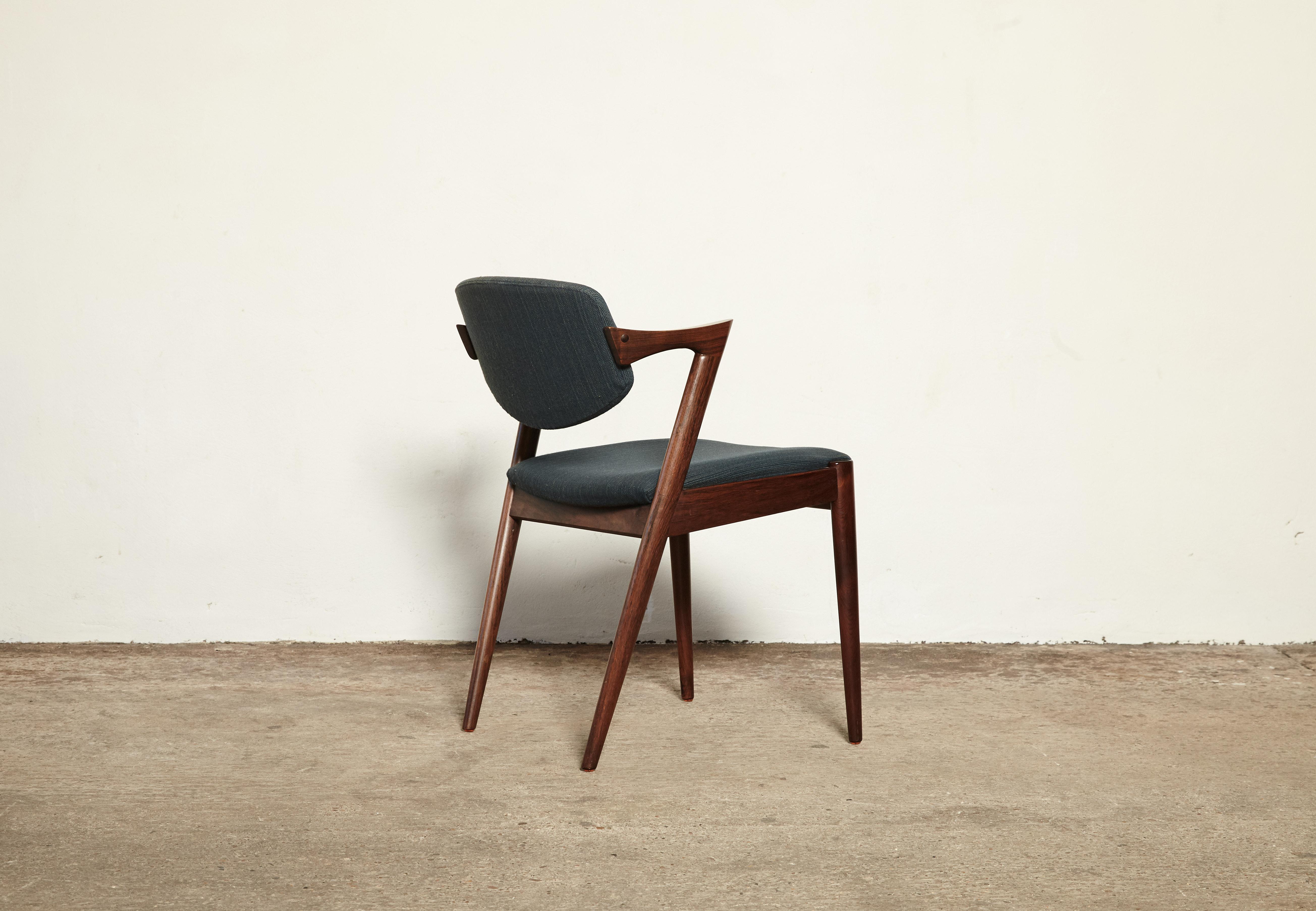 Set of Six Model 42 Rosewood Dining Chairs by Kai Kristiansen, Denmark, 1960s 4
