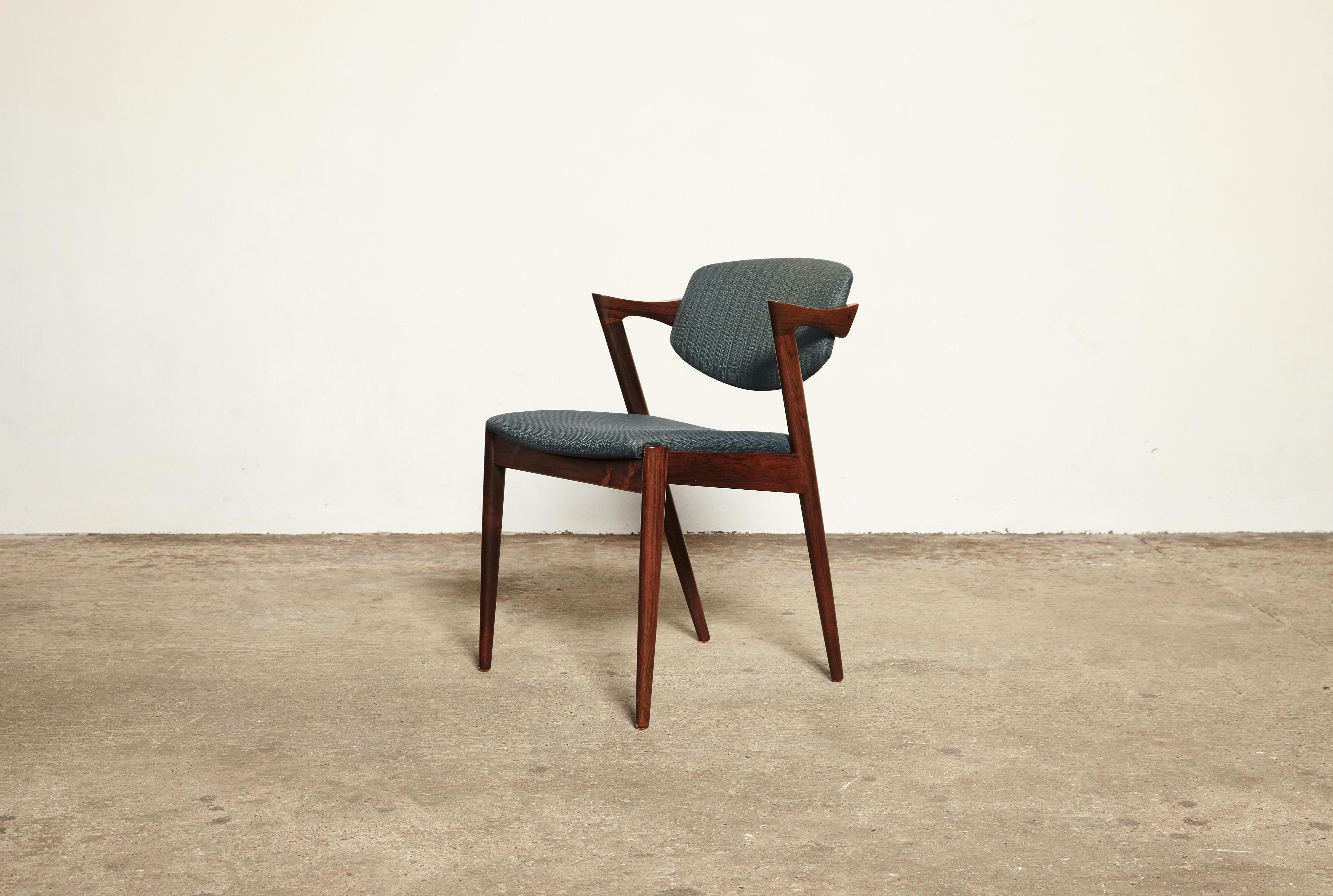 Set of Six Model 42 Rosewood Dining Chairs by Kai Kristiansen, Denmark, 1960s 1