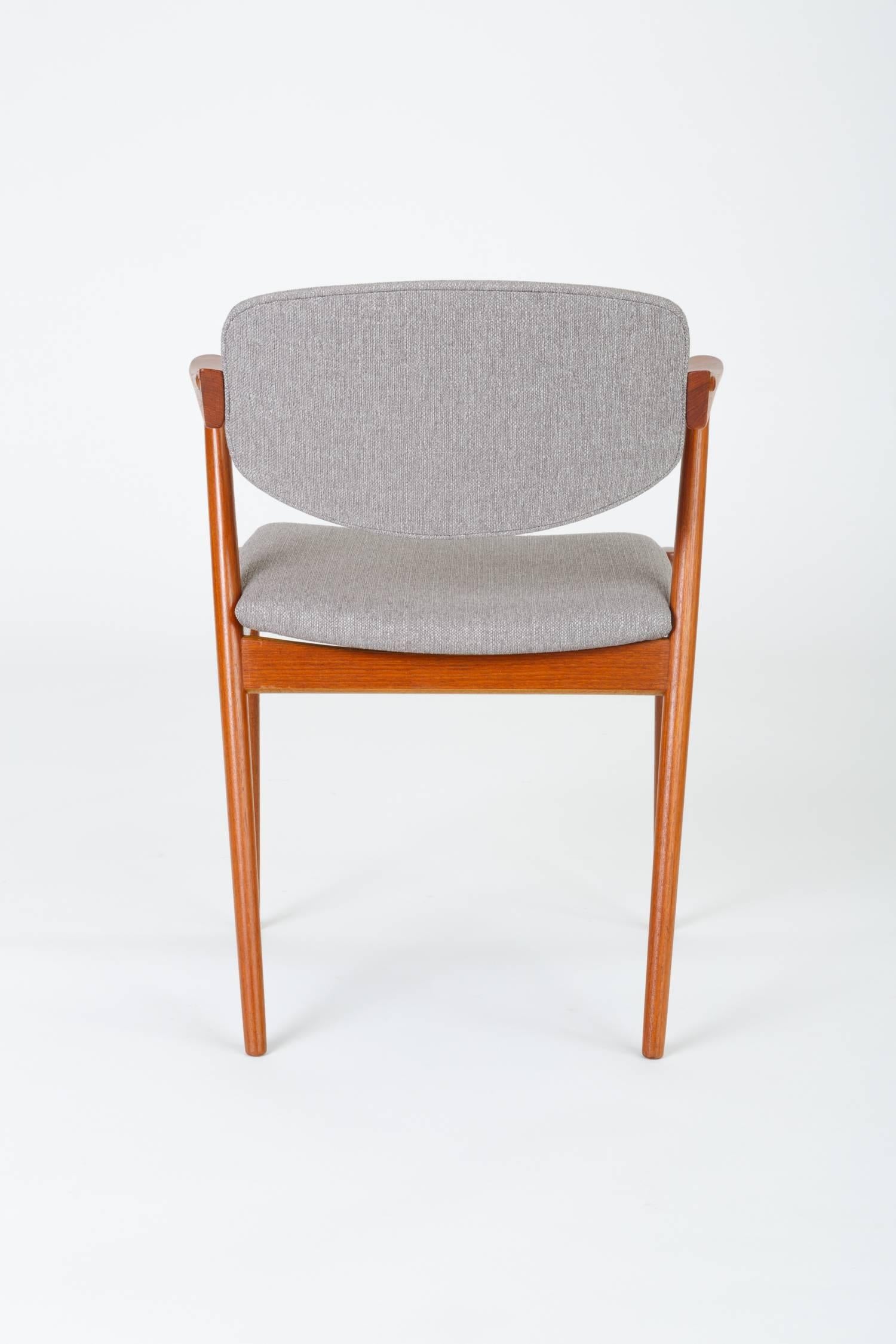 Set of Six Model 42 Teak Dining Chairs by Kai Kristiansen for Schou Andersen 3