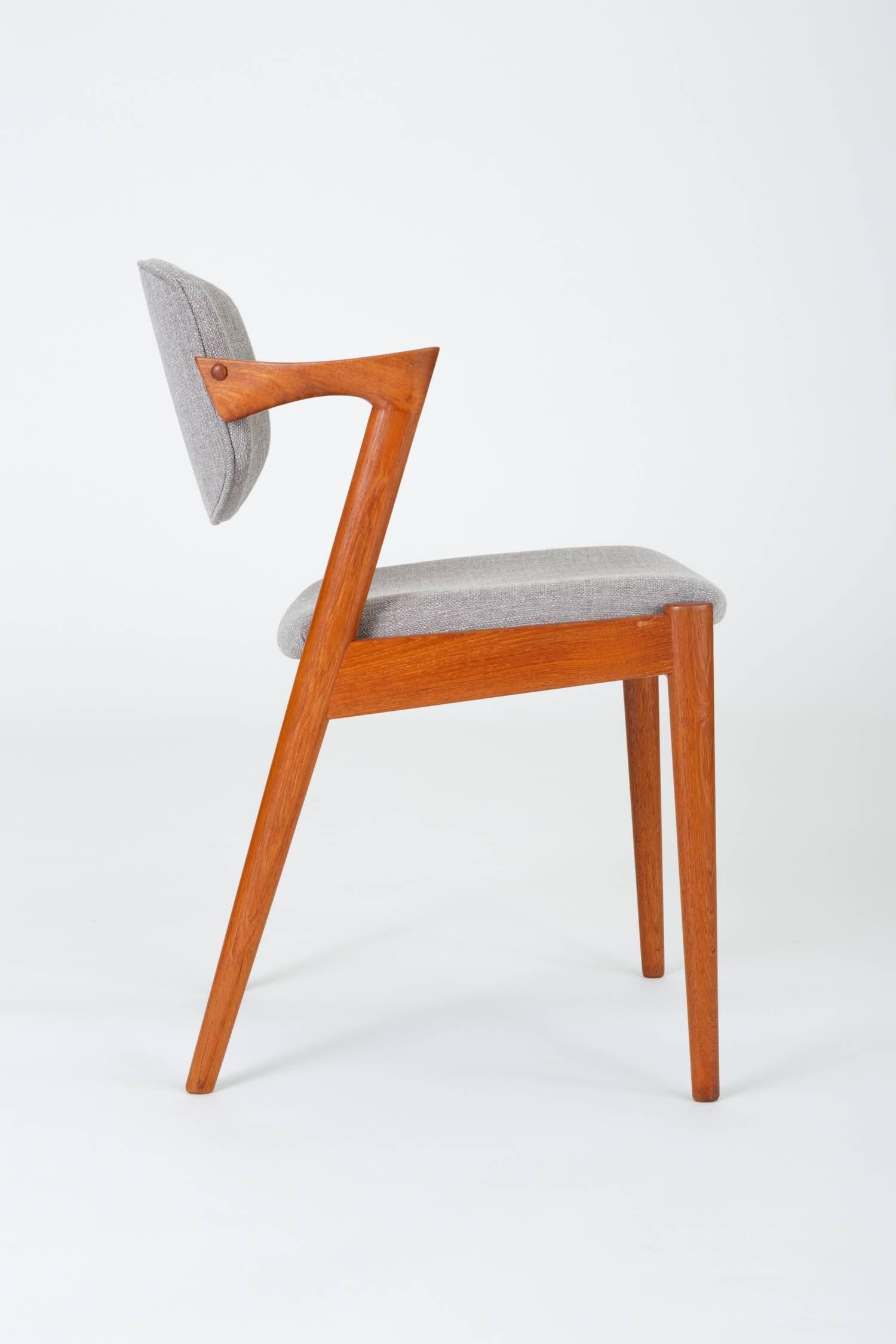 Set of Six Model 42 Teak Dining Chairs by Kai Kristiansen for Schou Andersen 5