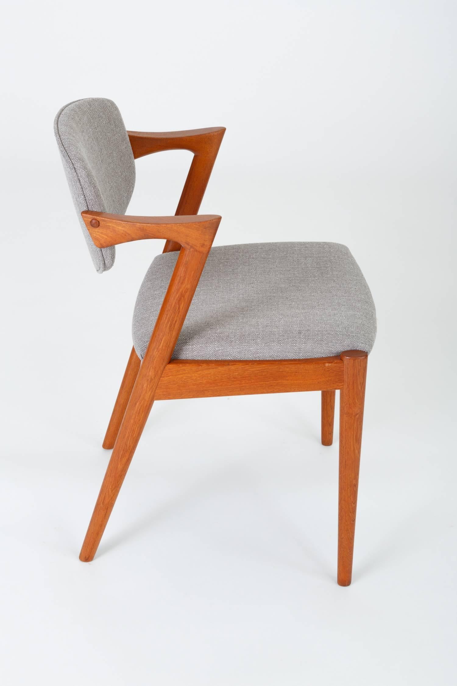 Set of Six Model 42 Teak Dining Chairs by Kai Kristiansen for Schou Andersen 6
