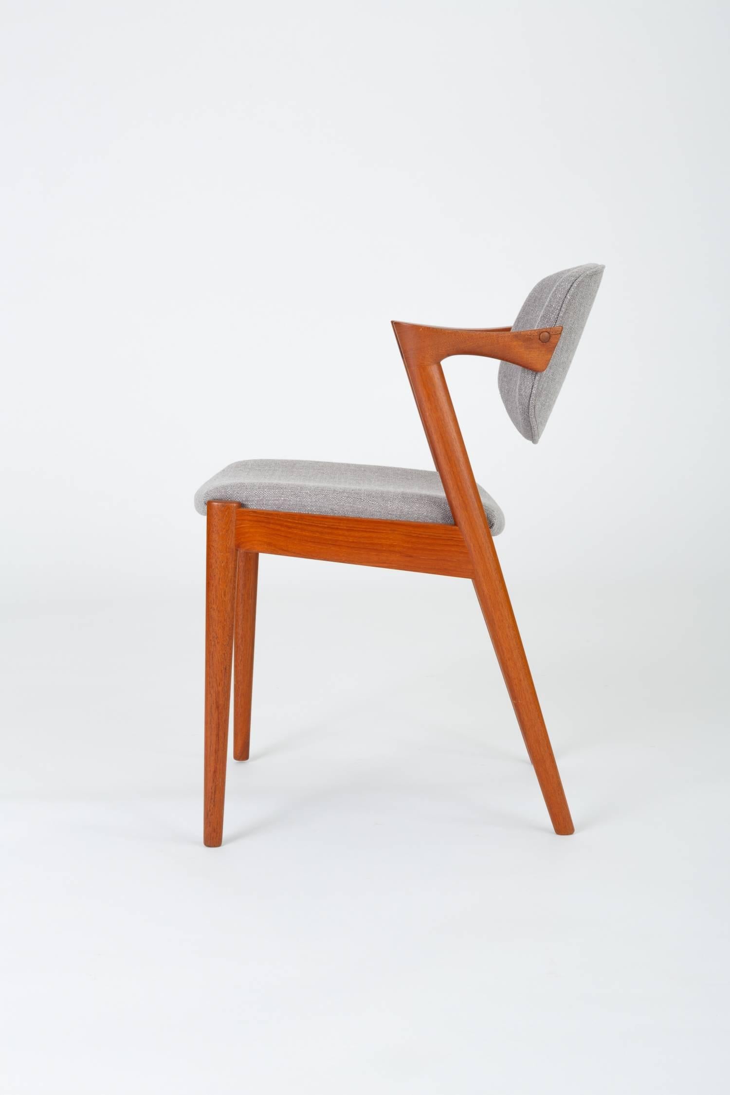Set of Six Model 42 Teak Dining Chairs by Kai Kristiansen for Schou Andersen 1