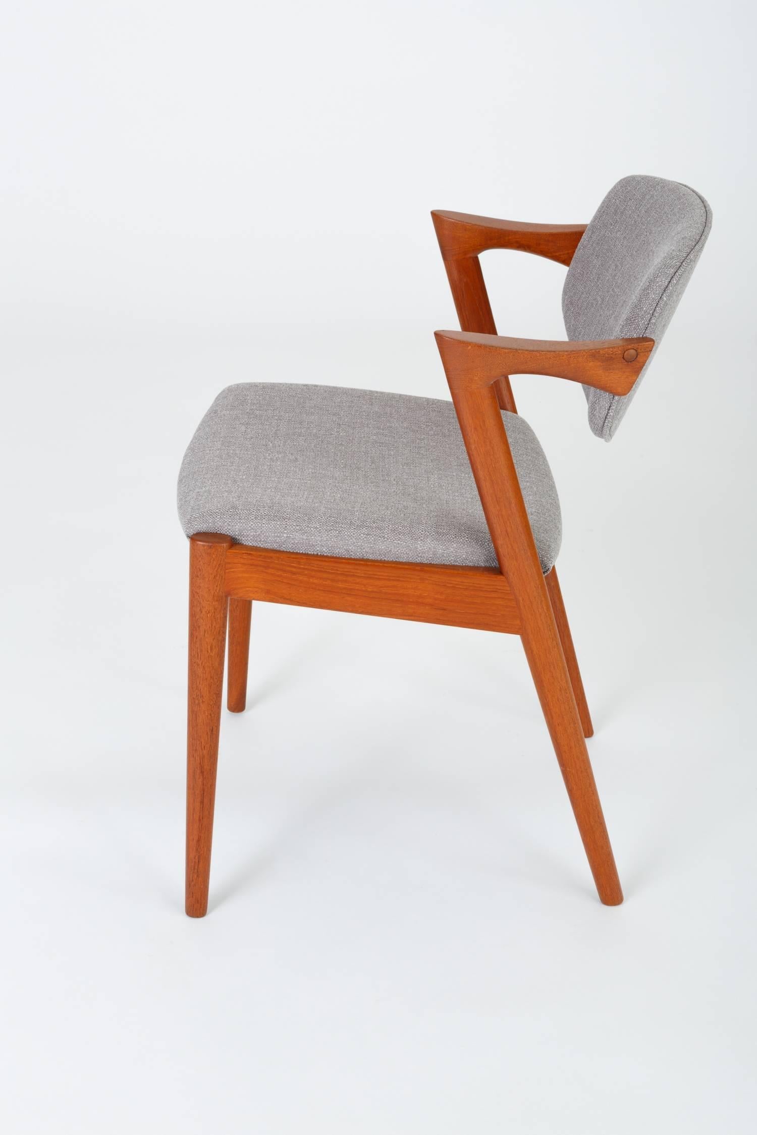 Set of Six Model 42 Teak Dining Chairs by Kai Kristiansen for Schou Andersen 2