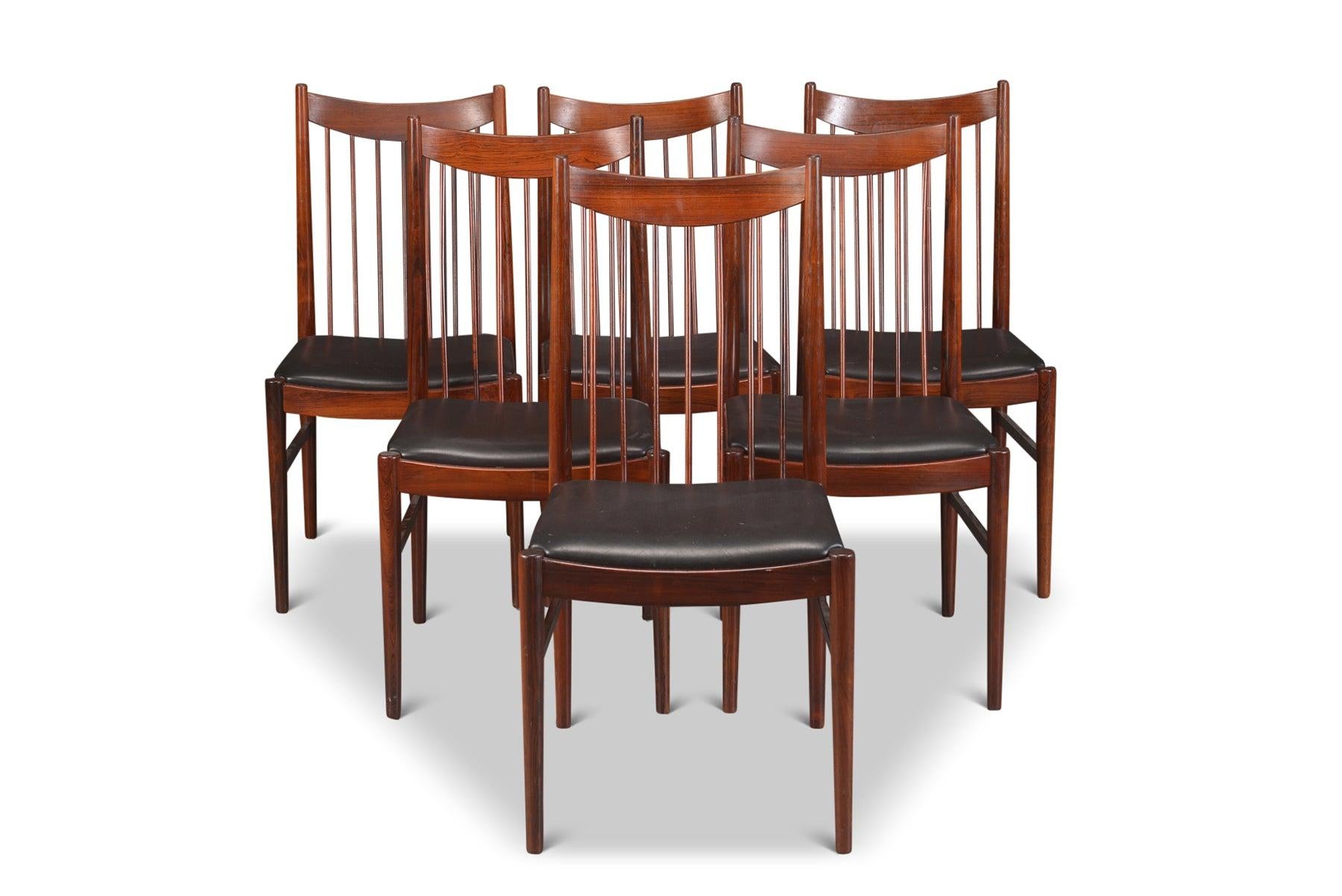 Danish Set of Six Model 422 Highback Dining Chairs in Rosewood by Arne Vodder For Sale