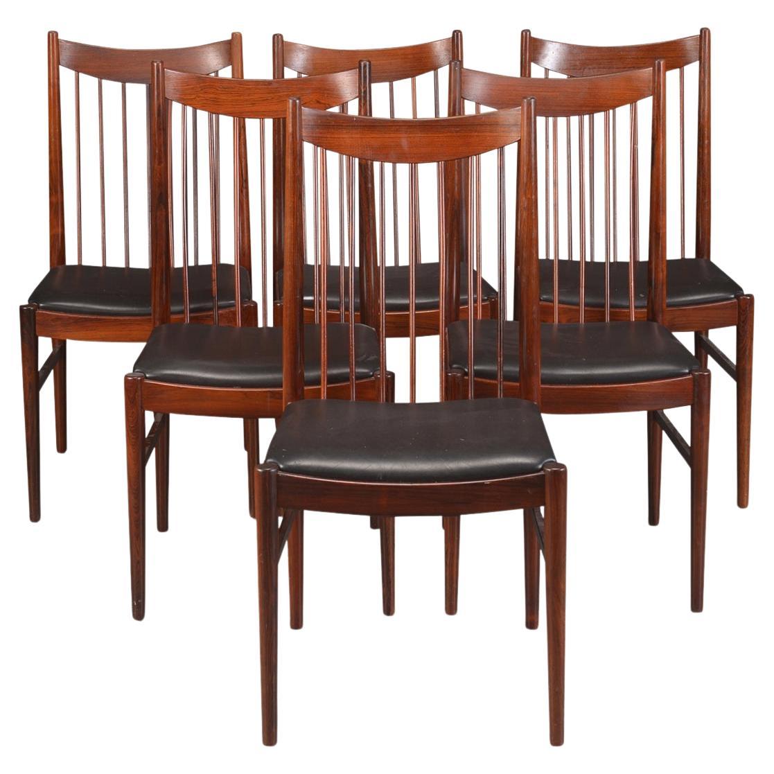 Set of Six Model 422 Highback Dining Chairs in Rosewood by Arne Vodder For Sale