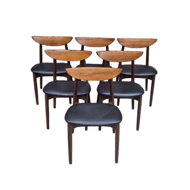 Danois Ensemble de six chaises de salle à manger modèle 58 de Harry Ostergaard pour Randers Mobelfabrik en vente