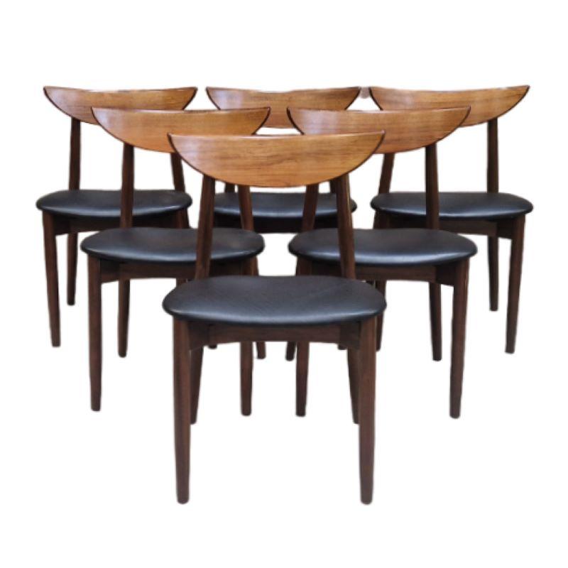 Set of six Model 58 dining chairs by Harry Ostergaard for Randers Mobelfabrik In Good Condition For Sale In Brussels , BE