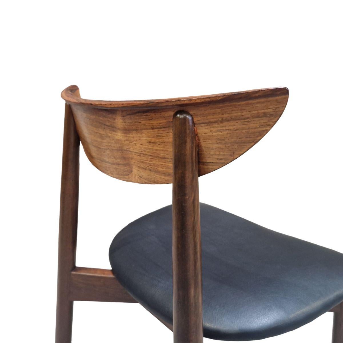 Milieu du XXe siècle Ensemble de six chaises de salle à manger modèle 58 de Harry Ostergaard pour Randers Mobelfabrik en vente