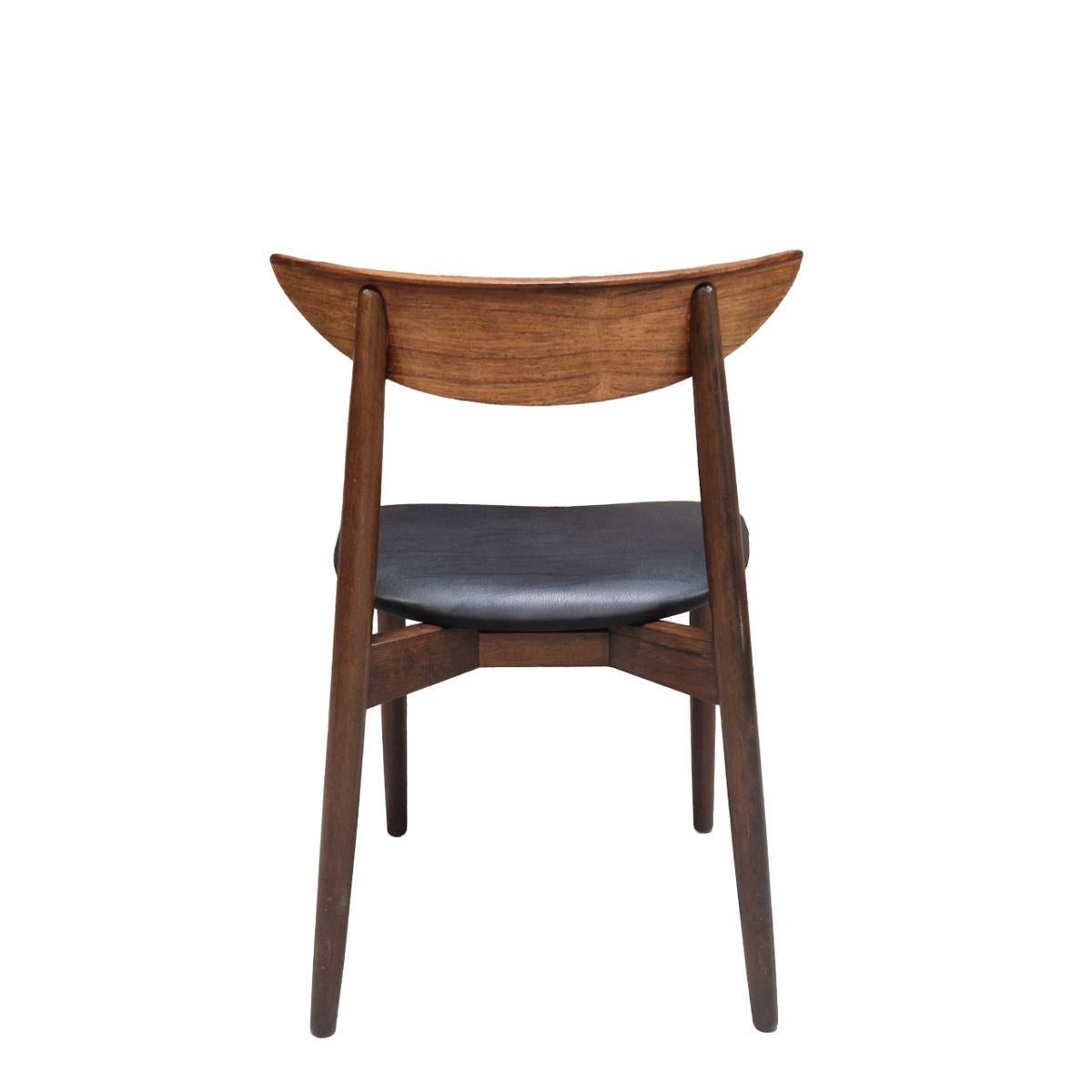Leather Set of six Model 58 dining chairs by Harry Ostergaard for Randers Mobelfabrik