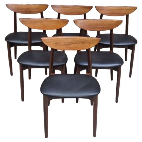 Set of six Model 58 dining chairs by Harry Ostergaard for Randers Mobelfabrik For Sale