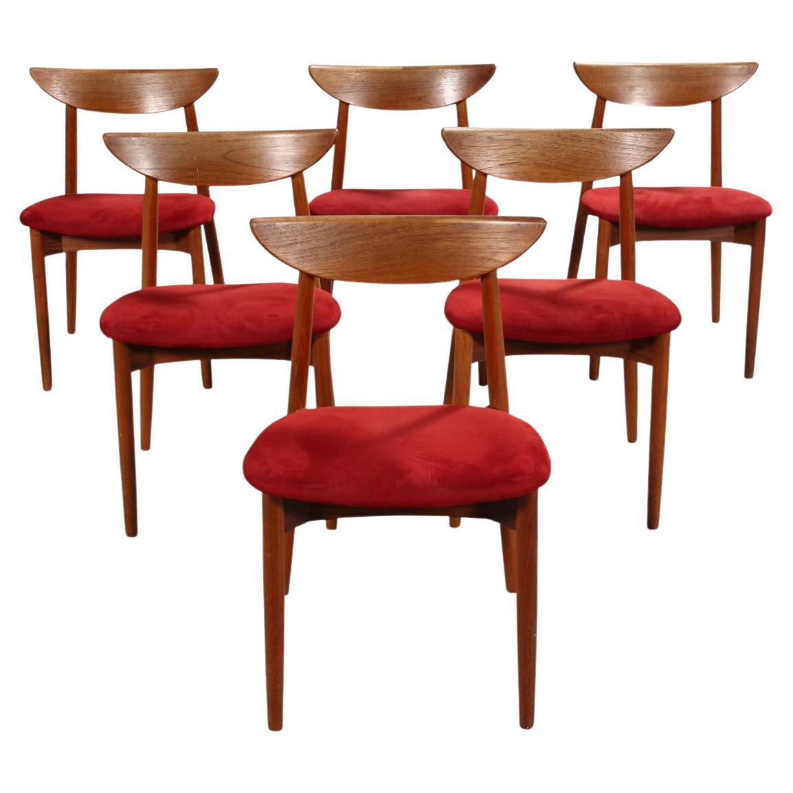 Set of Six Model 58 Teak Dining Chairs by Harry Østergaard