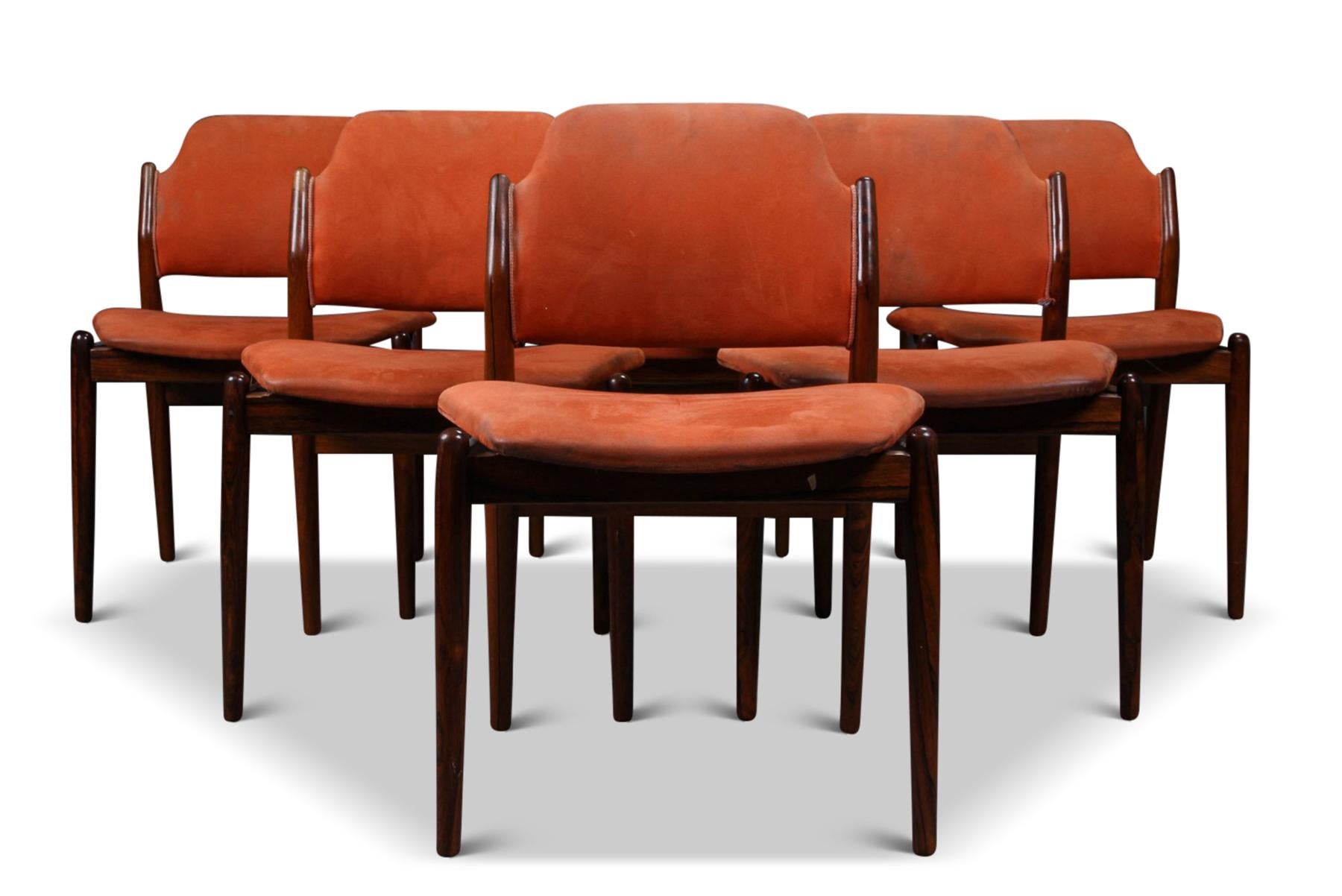 20th Century Set of Six Model 62s Dining Chairs in Rosewood by Arne Vodder