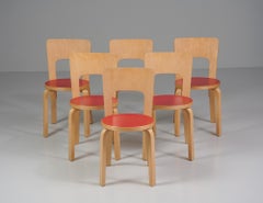 Set of Six Model 66 Chairs, Alvar Aalto, Artek, 1960s