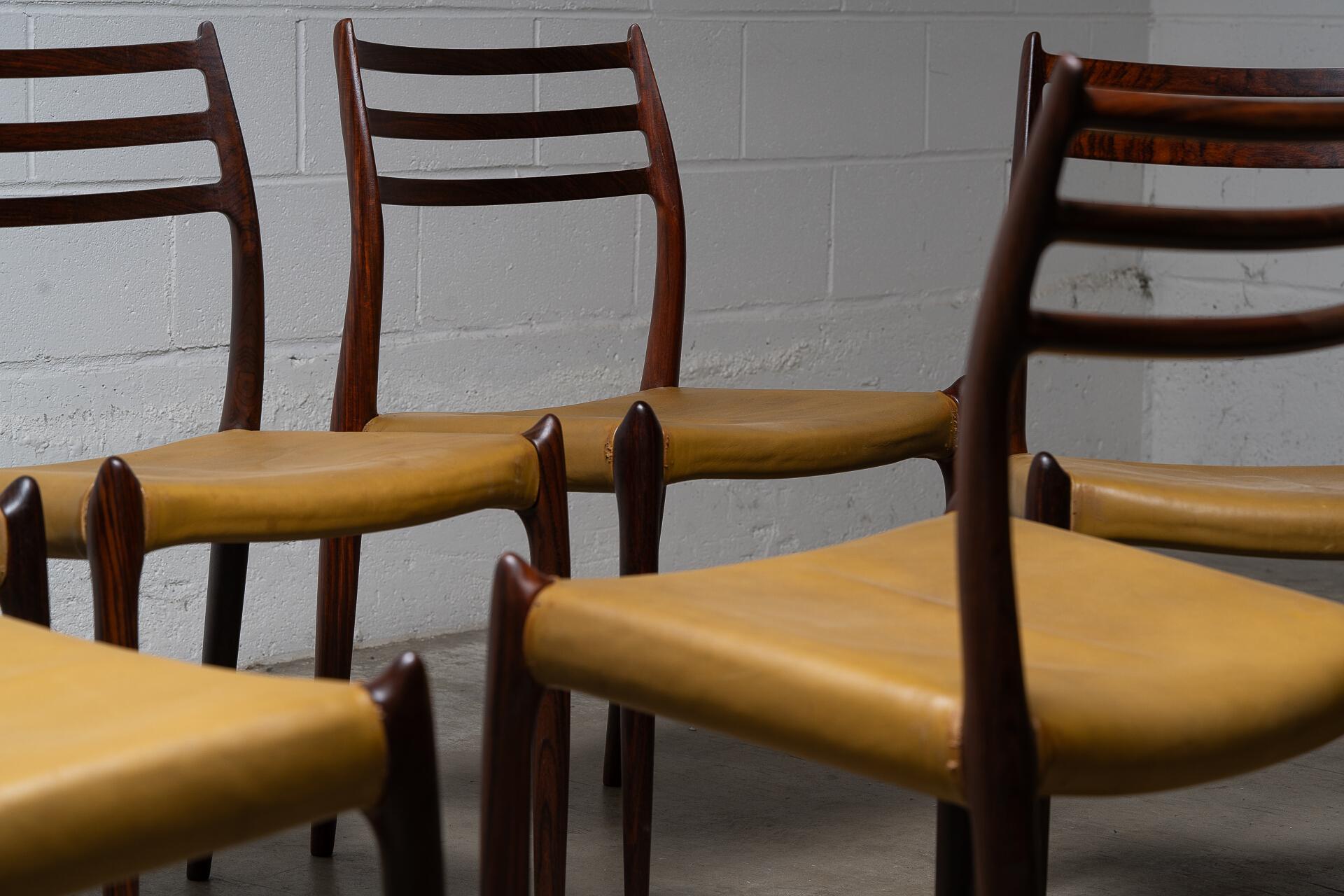 Set of Six Model 78 Dining Chairs by Niels Otto Møller en vente 3