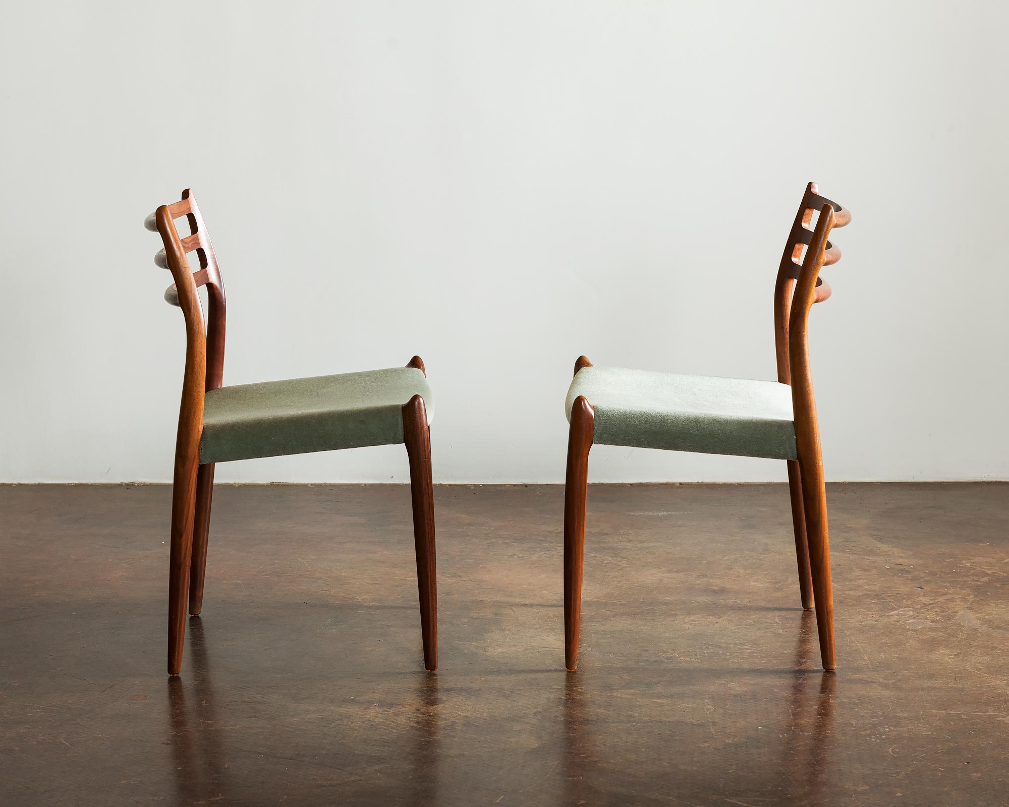 Danish Set of Six Model 78 Rosewood Chairs by Niels O. Møller, Denmark, 1960s