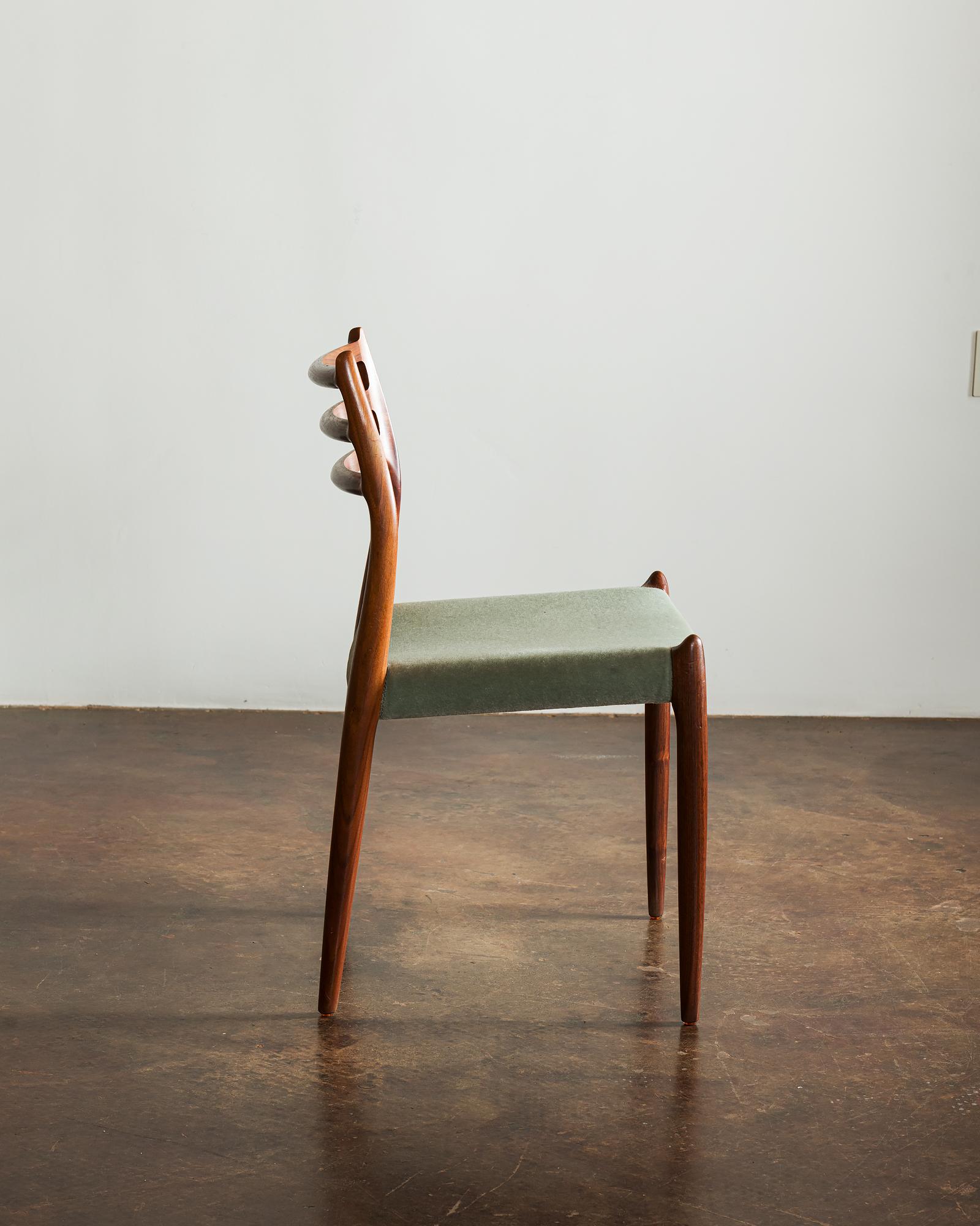 Mid-20th Century Set of Six Model 78 Rosewood Chairs by Niels O. Møller, Denmark, 1960s