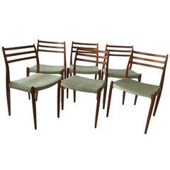 Set of Six Model 78 Teak Dining Chairs by Niels Moller