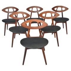 Set of Six Model 84 Eye Chairs in Oak by Ejvind A. Johansson