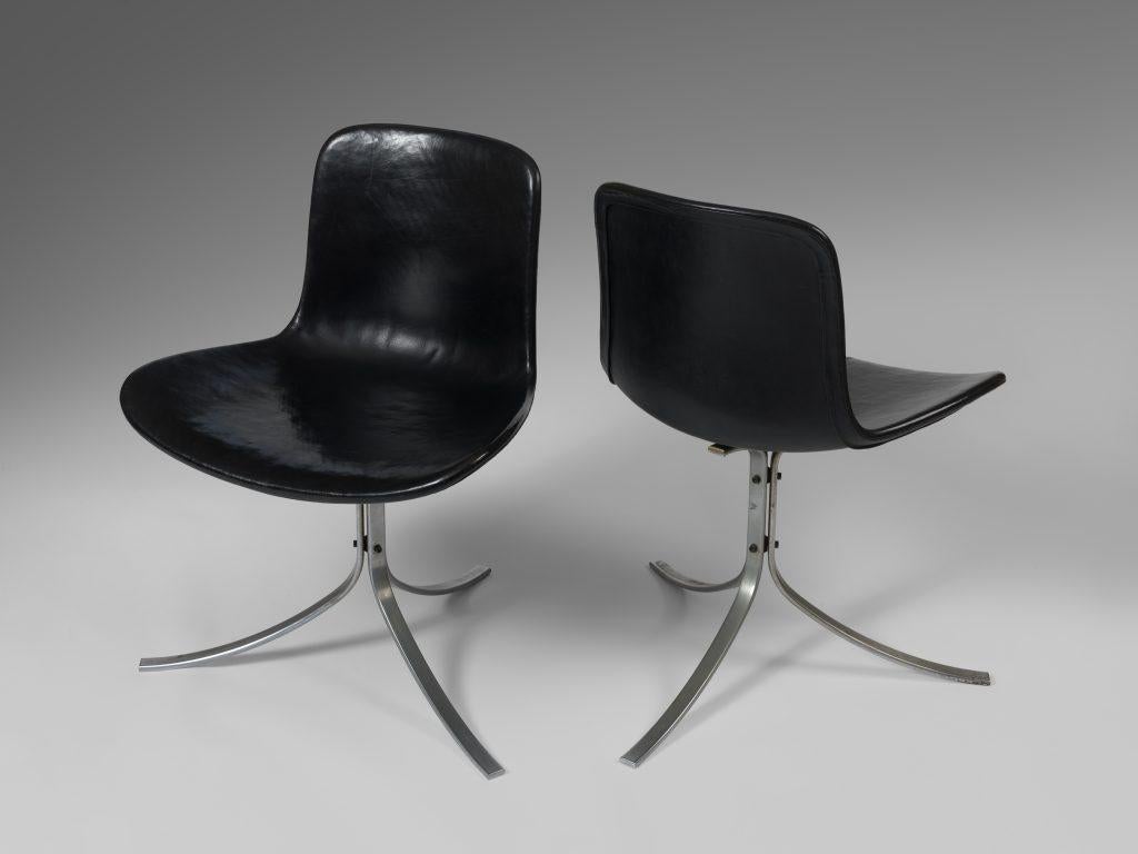 Mid-Century Modern Ensemble de six chaises de salle à manger modèle PK9 conçues par Poul Kjaerholm, Danemark, années 1960 en vente