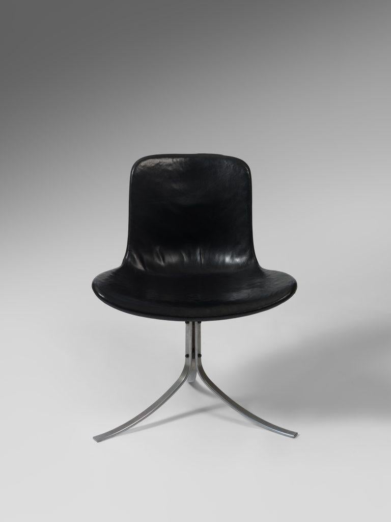 Danish Set of Six Model Pk9 Dining Chairs Designed by Poul Kjaerholm, Denmark, 1960s For Sale