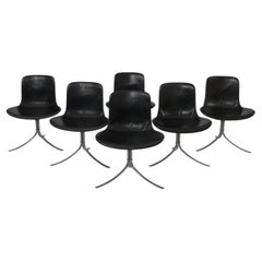 Set of Six Model Pk9 Dining Chairs Designed by Poul Kjaerholm, Denmark, 1960s
