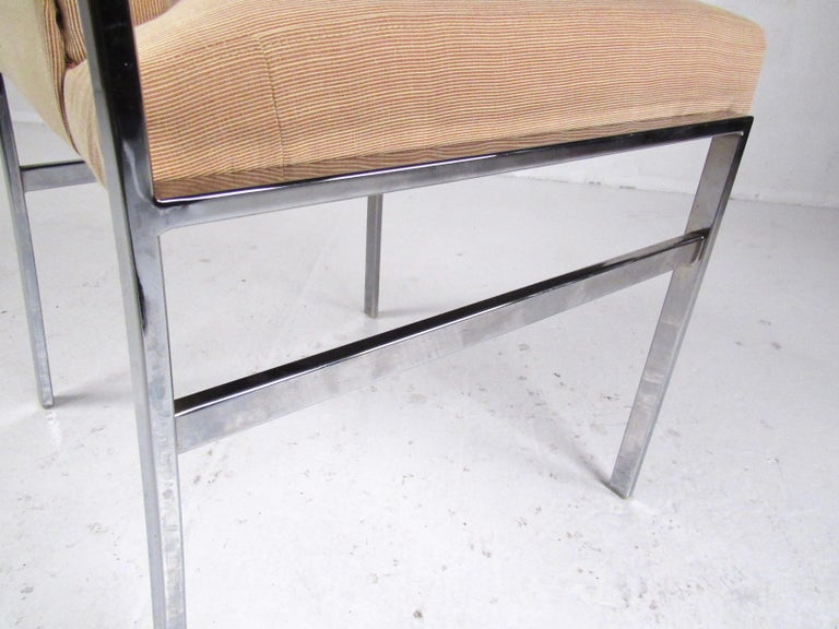 Set of Six Modern Chrome Dining Chairs For Sale 5