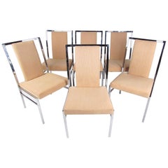 Set of Six Modern Chrome Dining Chairs