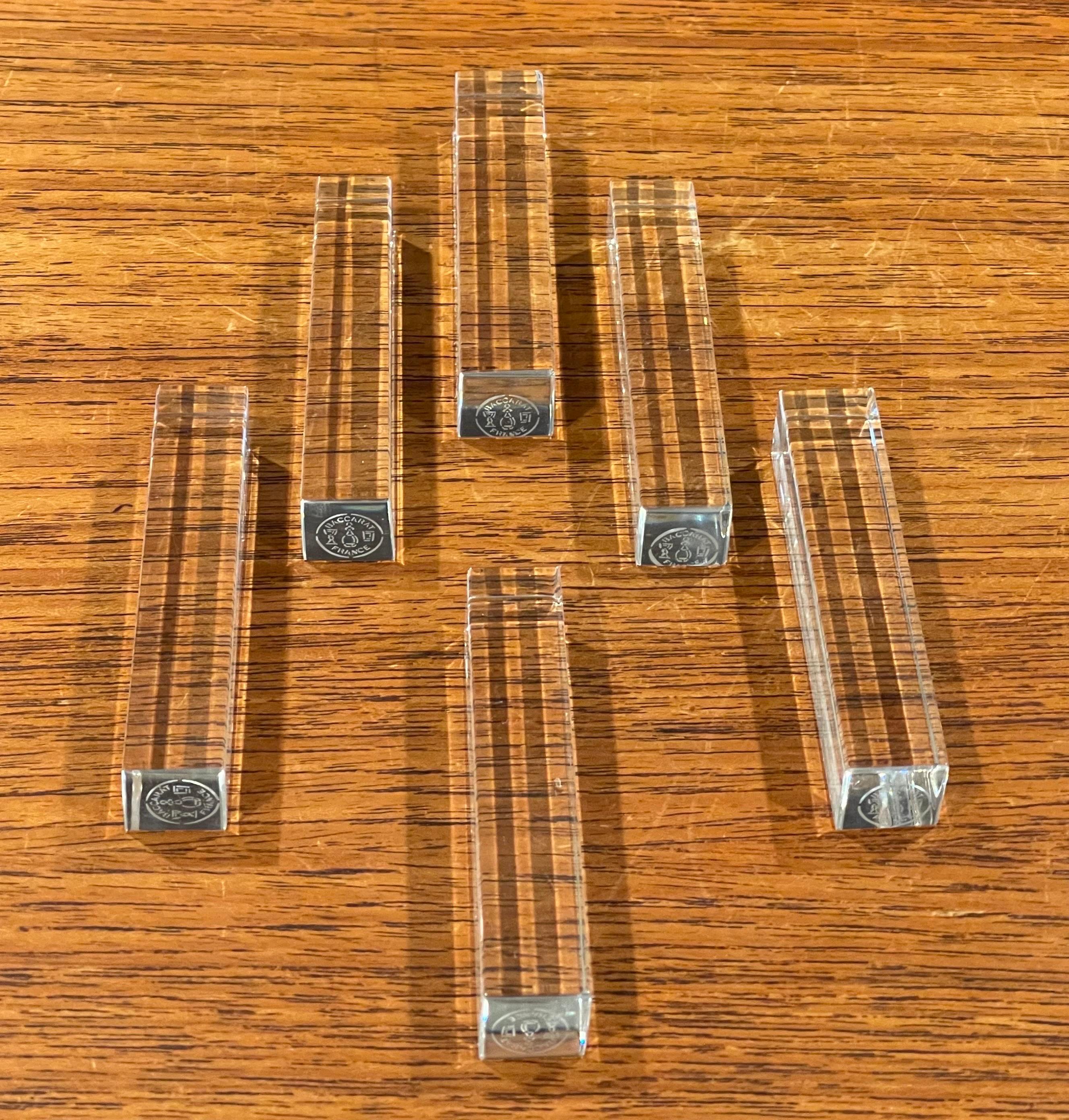 Set of Six Modern Crystal Knife Rests by Baccarat of France For Sale 4