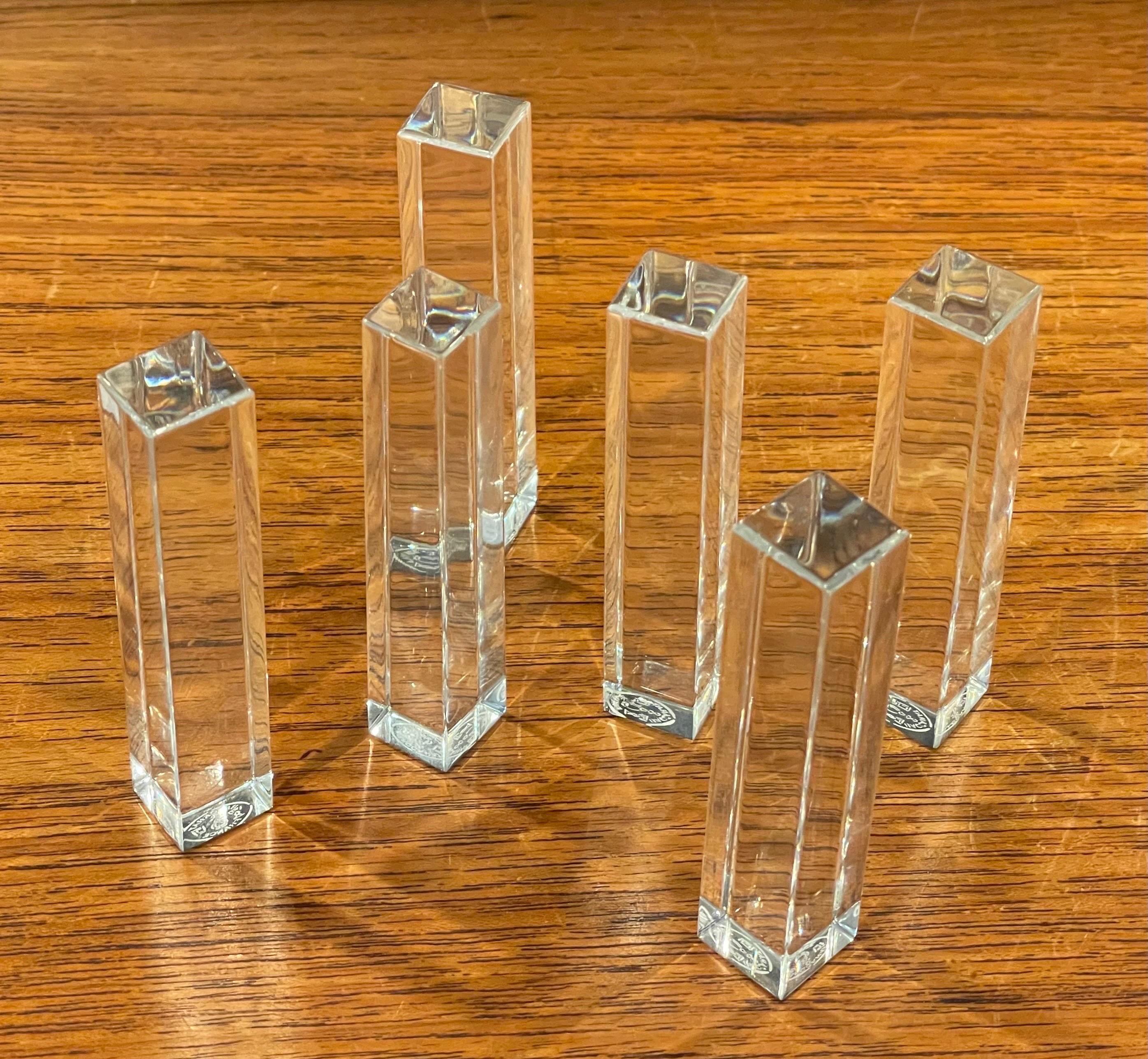 Set of Six Modern Crystal Knife Rests by Baccarat of France For Sale 6