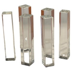 Set of Six Modern Crystal Knife Rests by Baccarat of France