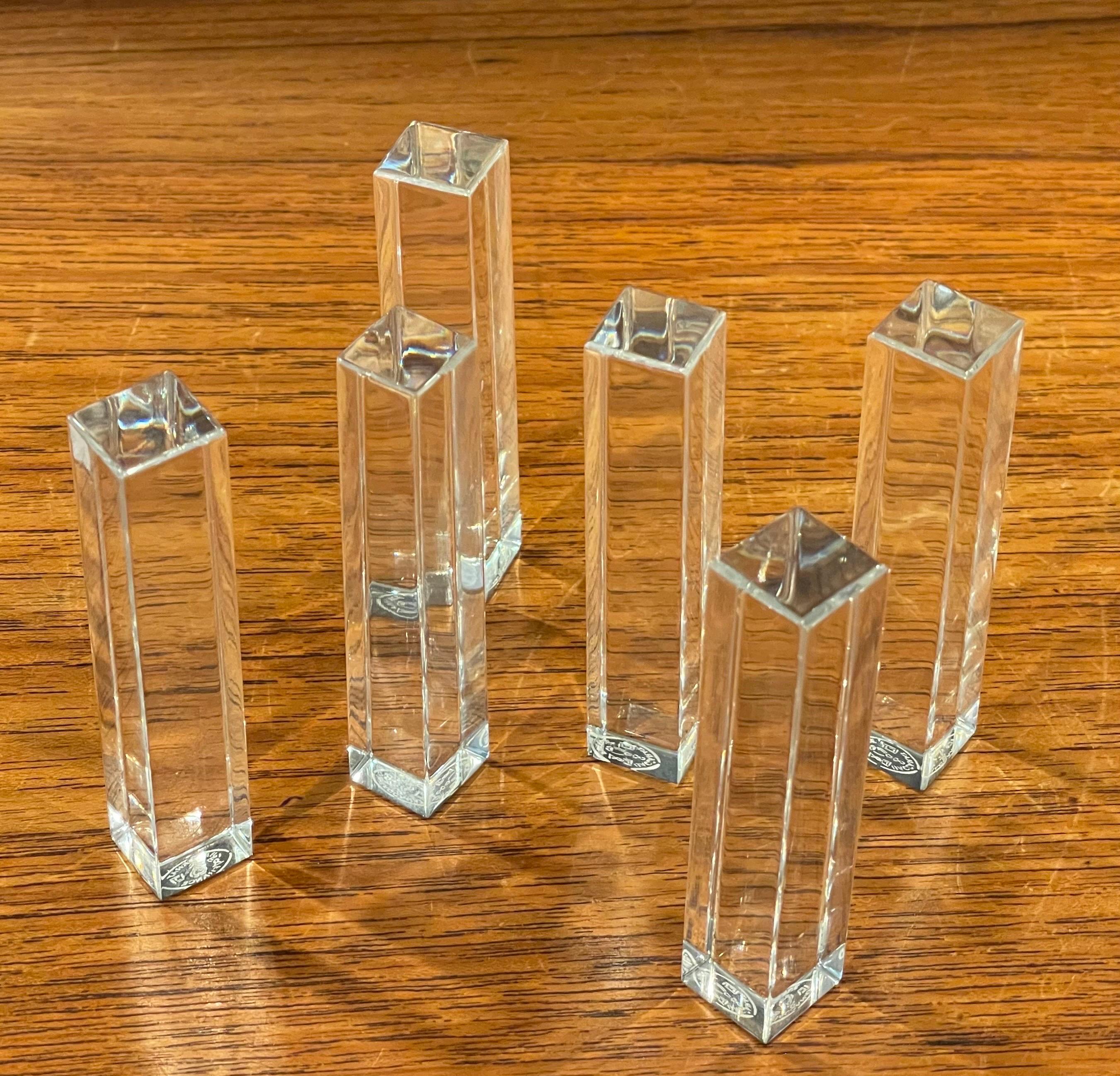 Set of Six Modern Crystal Knife Rests by Baccarat of France For Sale 3