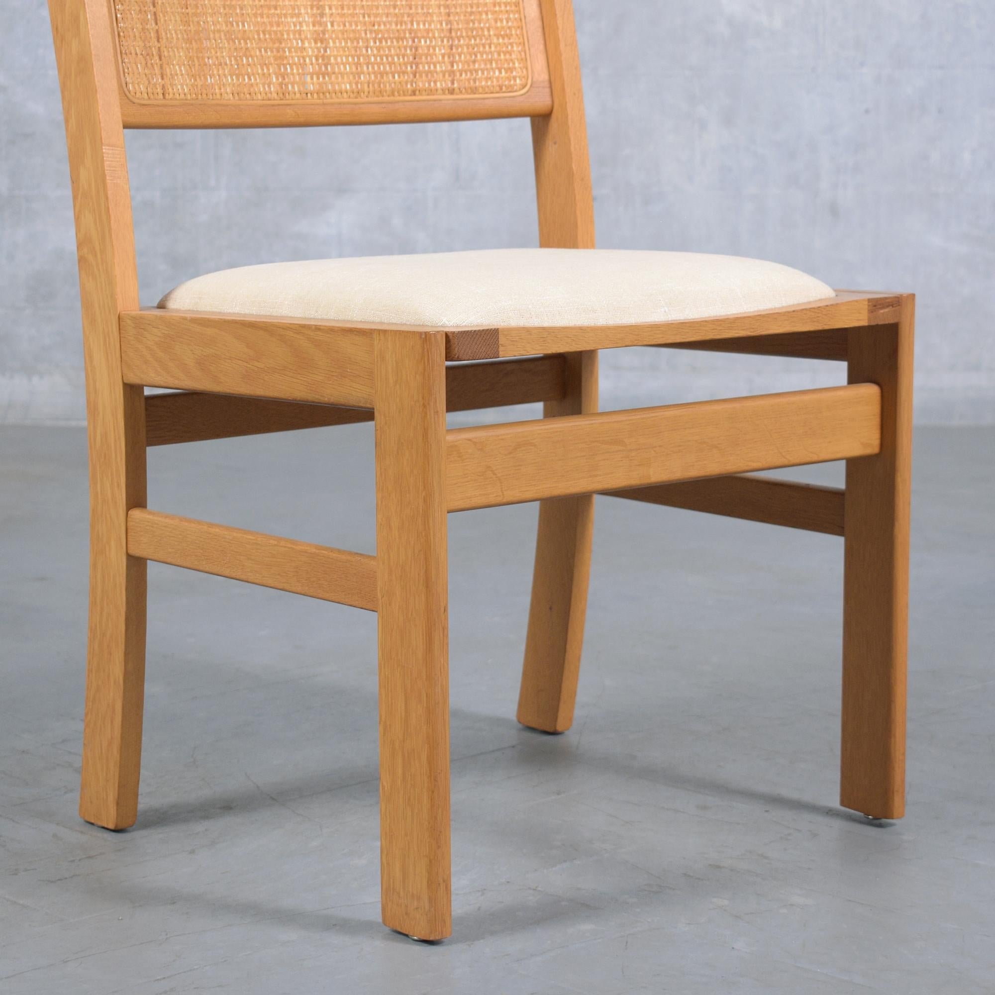 Set of Six Kurt Ostervig Style Danish Teak Dining Chairs with Cane Backrests For Sale 4