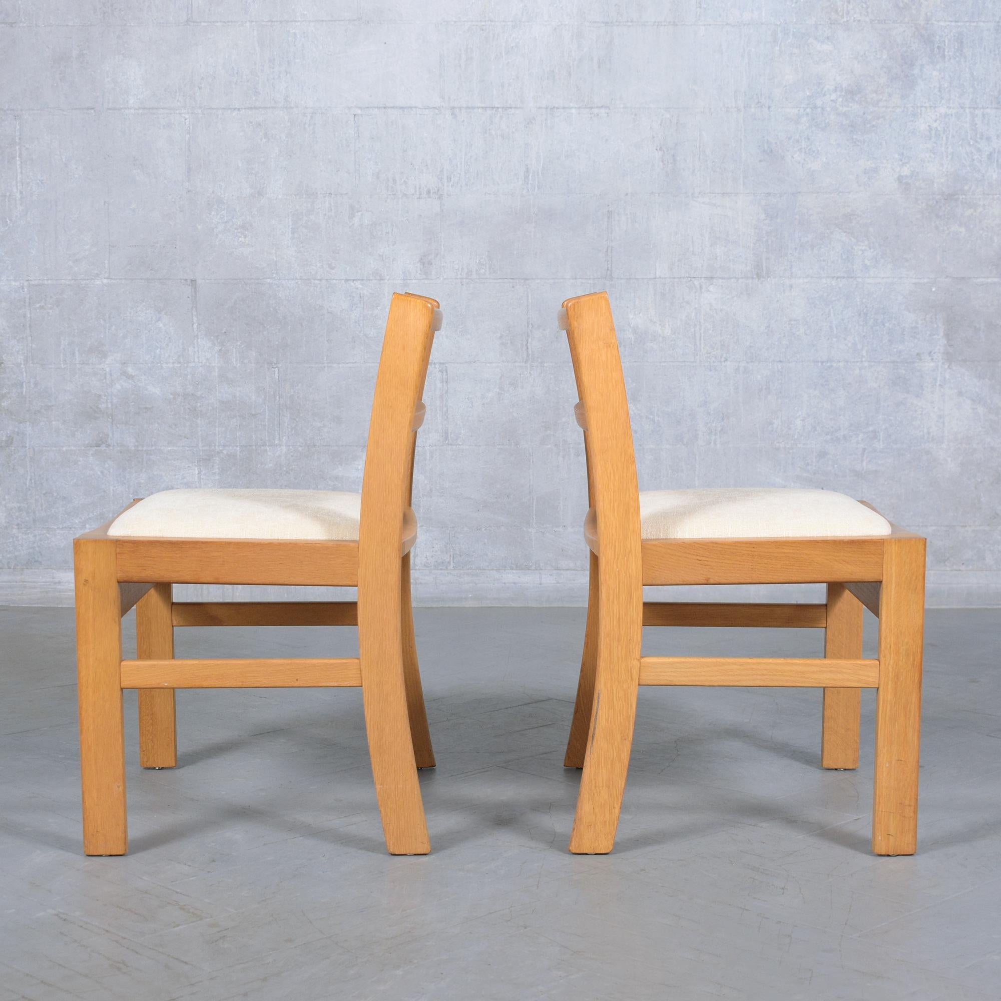 Ensemble de six chaises de salle à manger danoises en teck de style Kurt Ostervig avec dossiers en rotin en vente 3