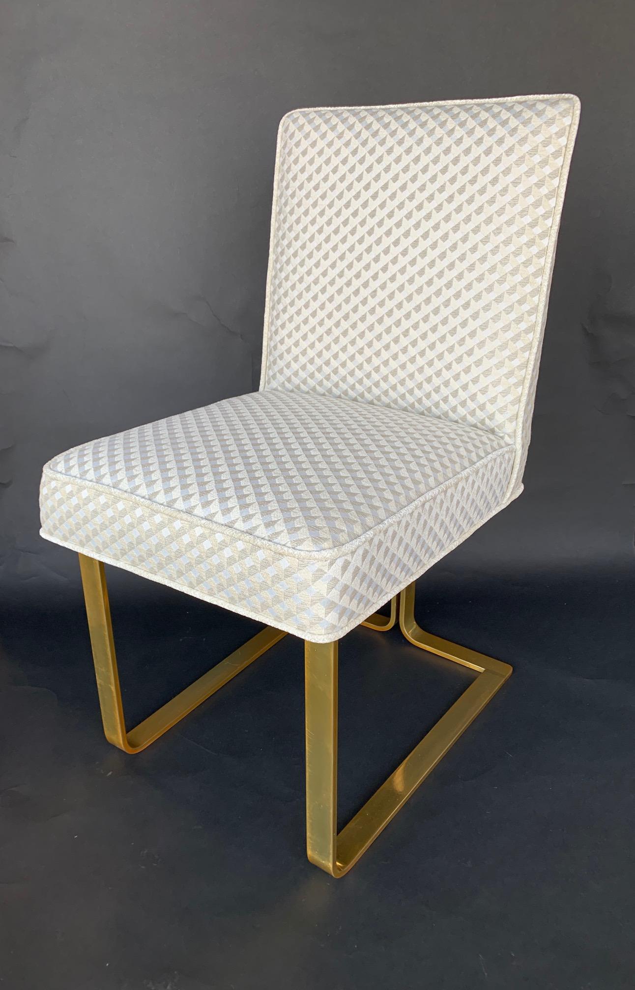 Set of six modern chairs, Italy, 1970s
Aluminum frame with amber finish.