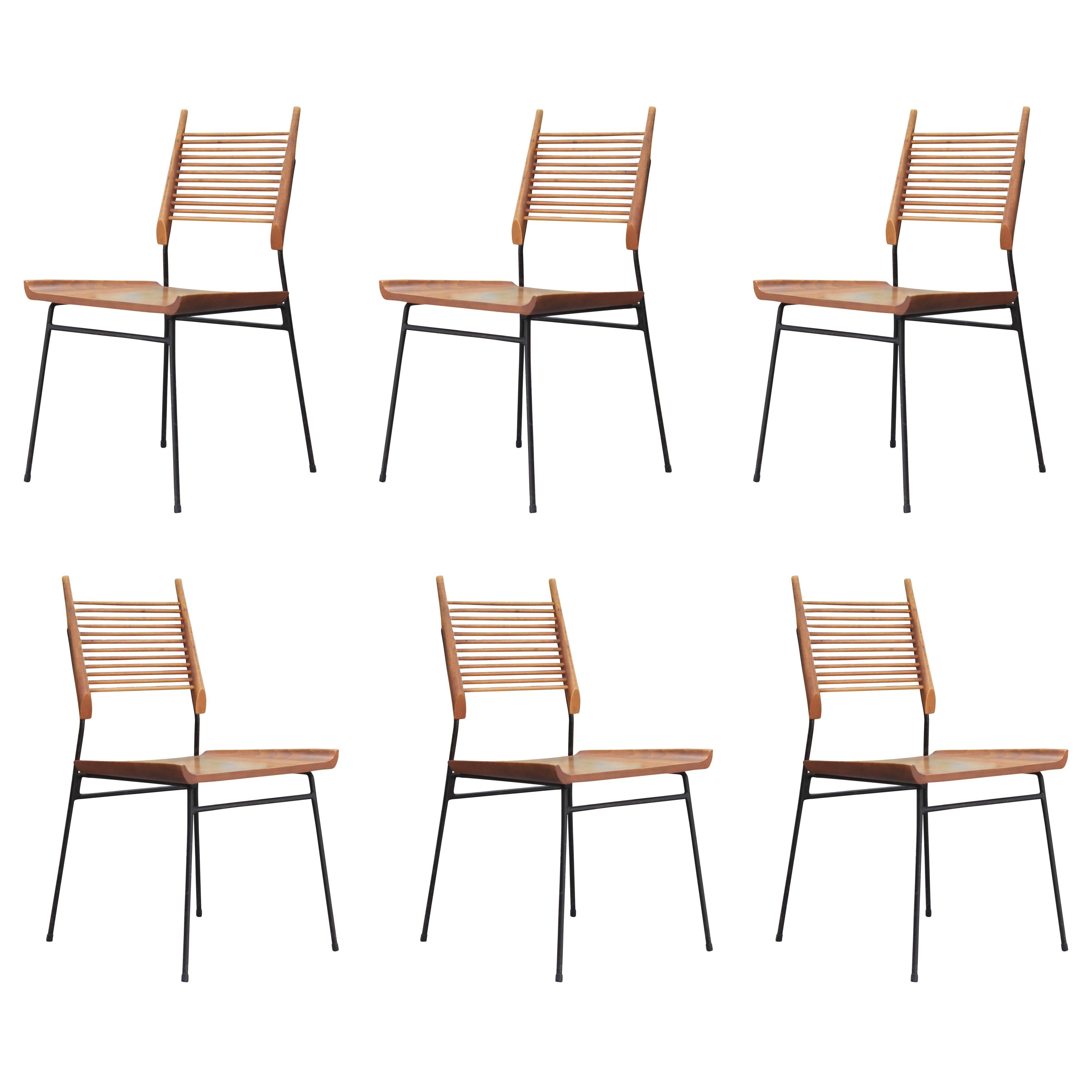 Set of Six Modern Paul McCobb Planner Group Ladder Back 
Shovel
 Dining Chairs