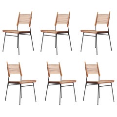 Set of Six Modern Paul McCobb Planner Group Ladder Back 'Shovel' Dining Chairs