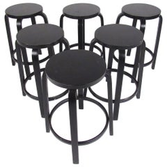 Set of Six Modern Stools by Alvar Alto for Artek