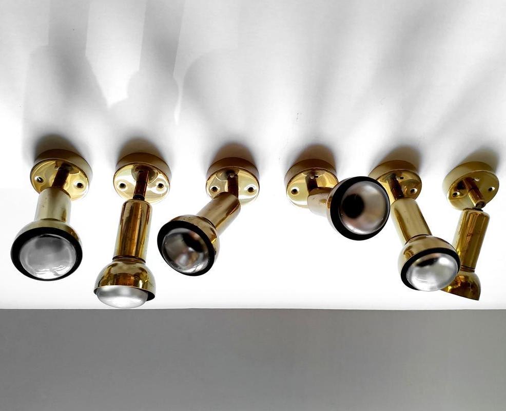 Set of Six Modernist Ceiling or Wall Lights Sconces, Germany, 1960s 1